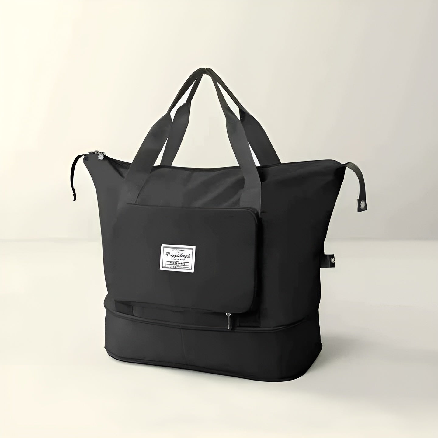 Faltbare Reisetasche – Erweiterbare Weekender Tasche mit großem Stauraum - Schwarz - Handtasche