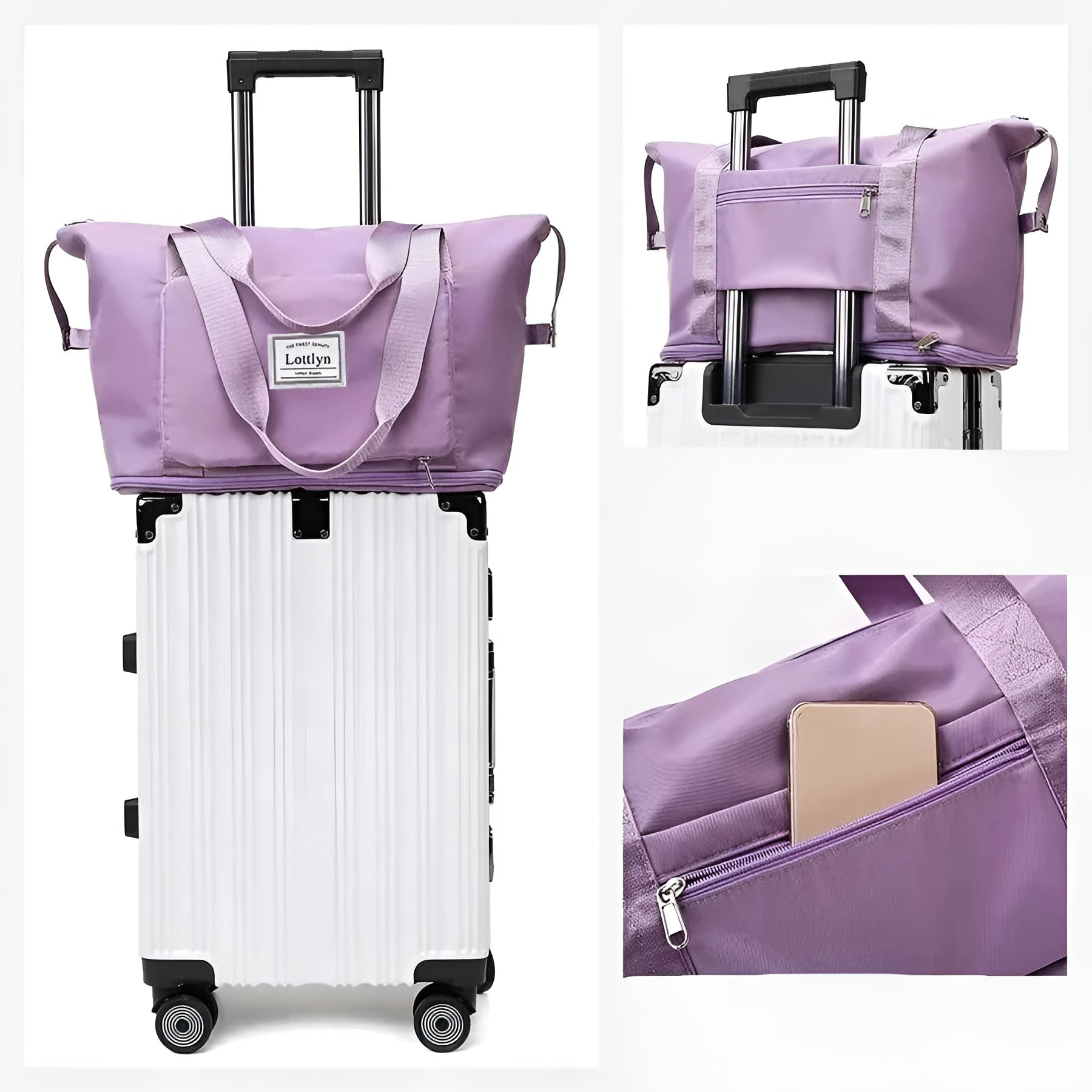 Faltbare Reisetasche – Erweiterbare Weekender Tasche mit großem Stauraum - Handtasche