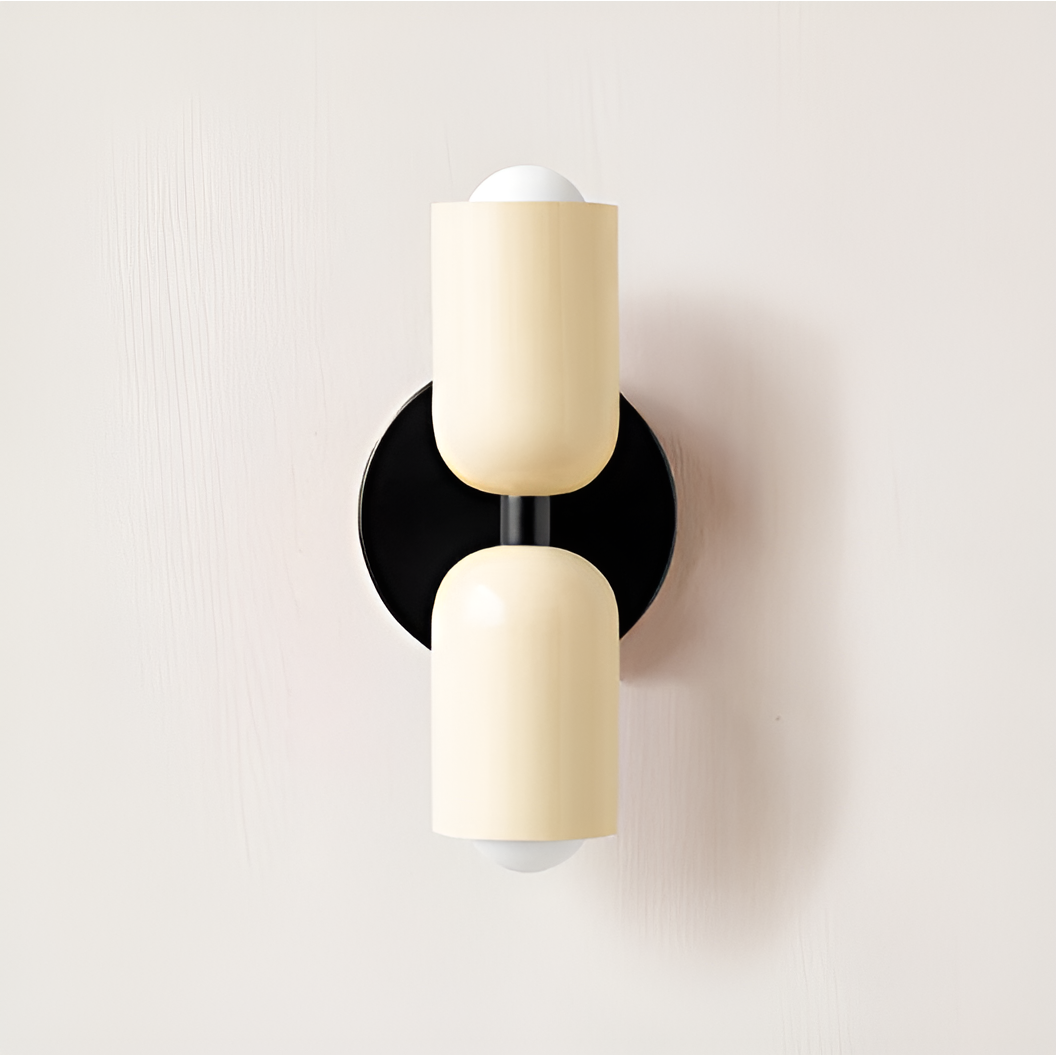 Farbe Wabi Duo- Minimalistisch Moderne LED-Doppelkopf-Leuchten - Beige / Beige & Schwarz - Lampe