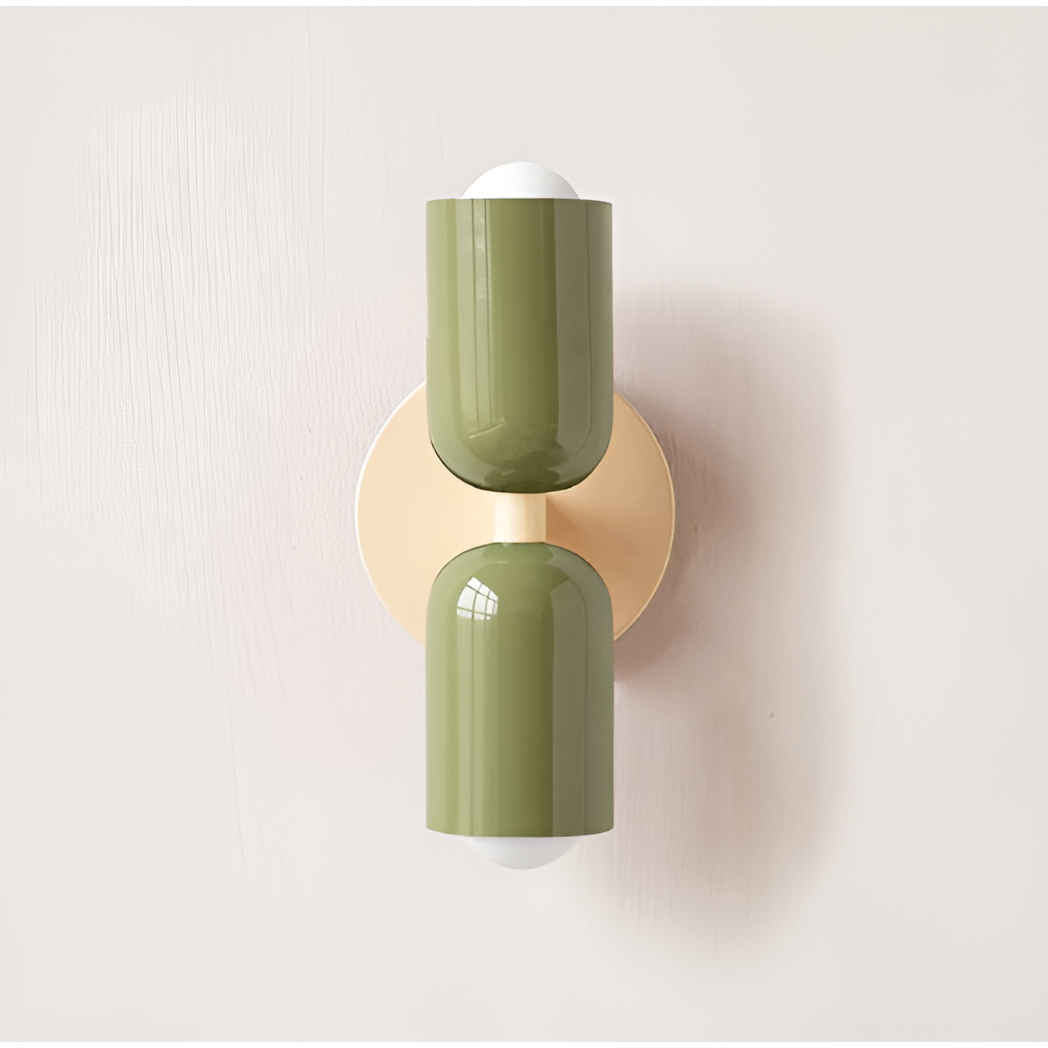 Farbe Wabi Duo- Minimalistisch Moderne LED-Doppelkopf-Leuchten - Grün / Grün & Beige - Lampe