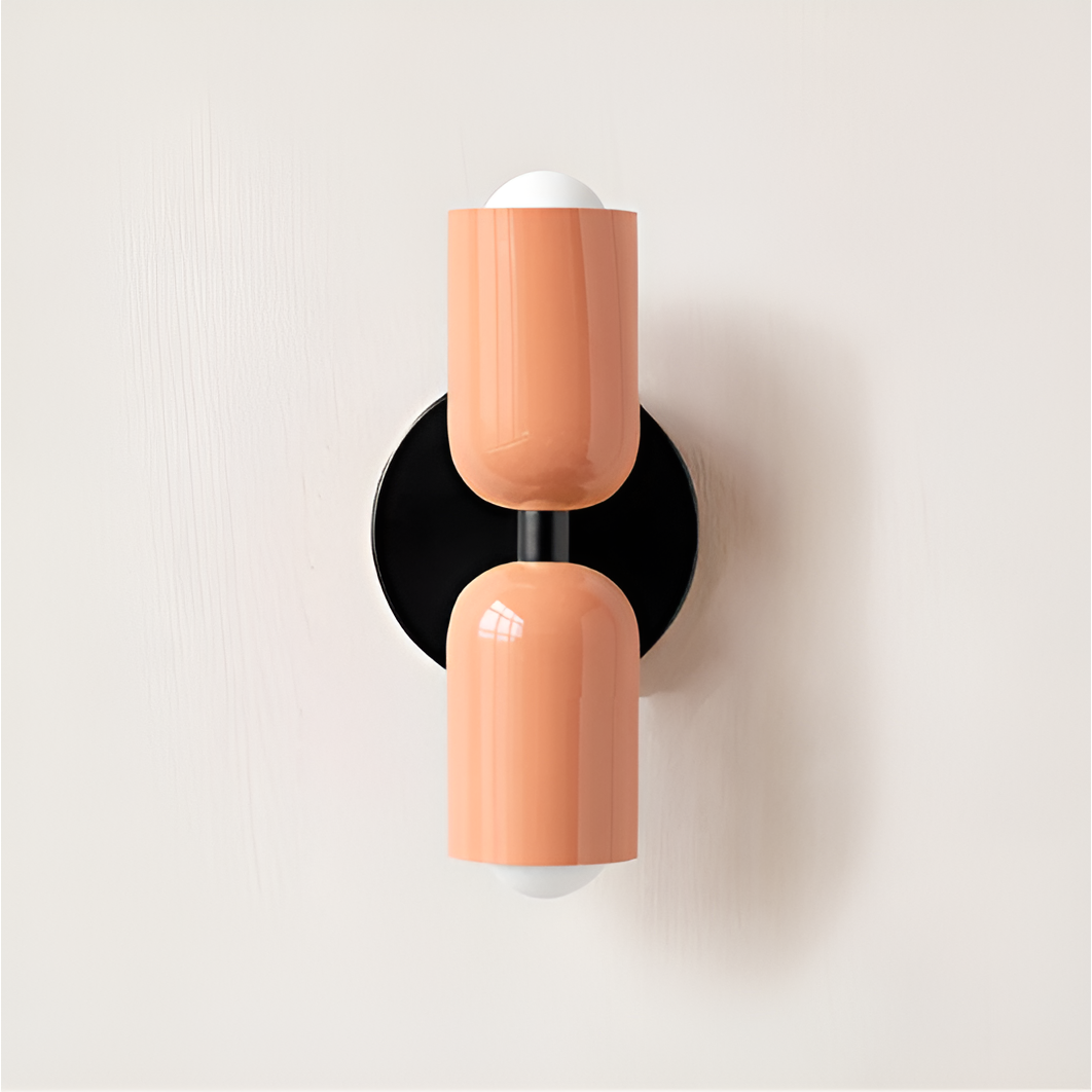 Farbe Wabi Duo- Minimalistisch Moderne LED-Doppelkopf-Leuchten - Roze / Roze & Schwarz - Lampe