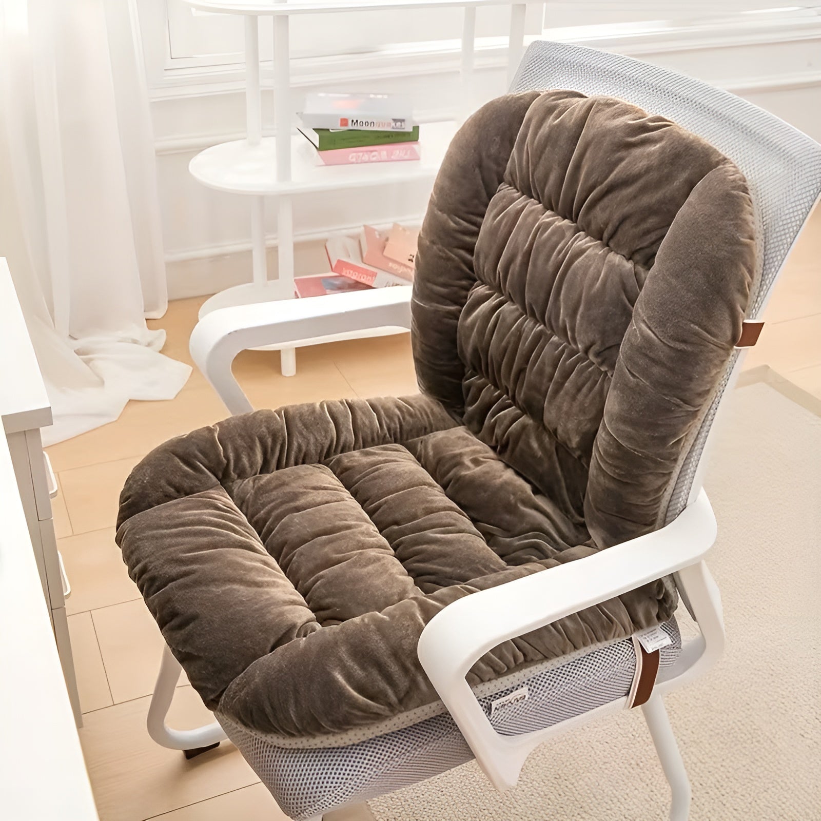 Dicke Sitzkissen für Stühle – weich warm und bequem | Ideal für den Wohnbereich und das Büro - Braun - Kissen