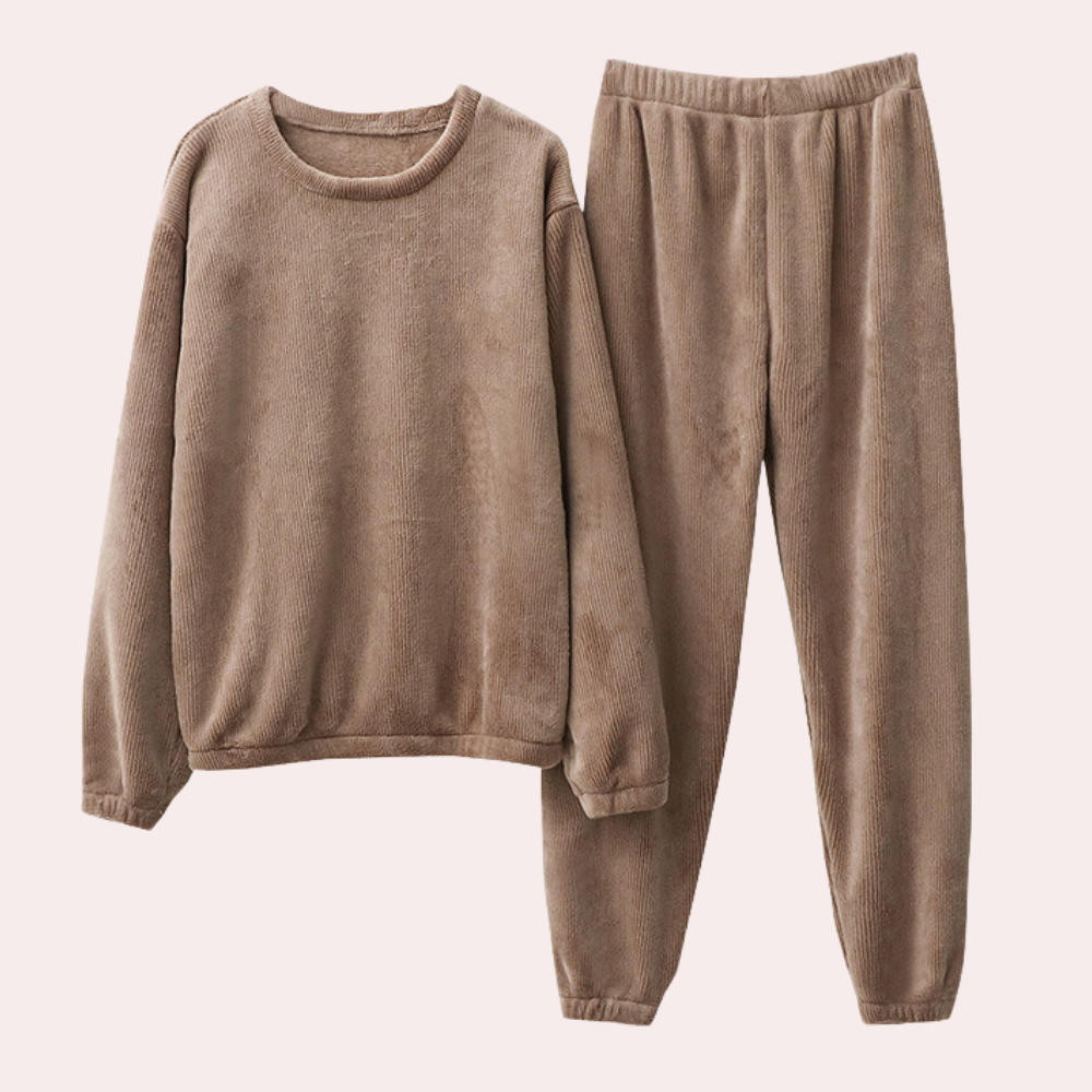 Flauschiges Damen-Pyjama-Set mit bequemer Passform - Nachtwäsche und Loungewear