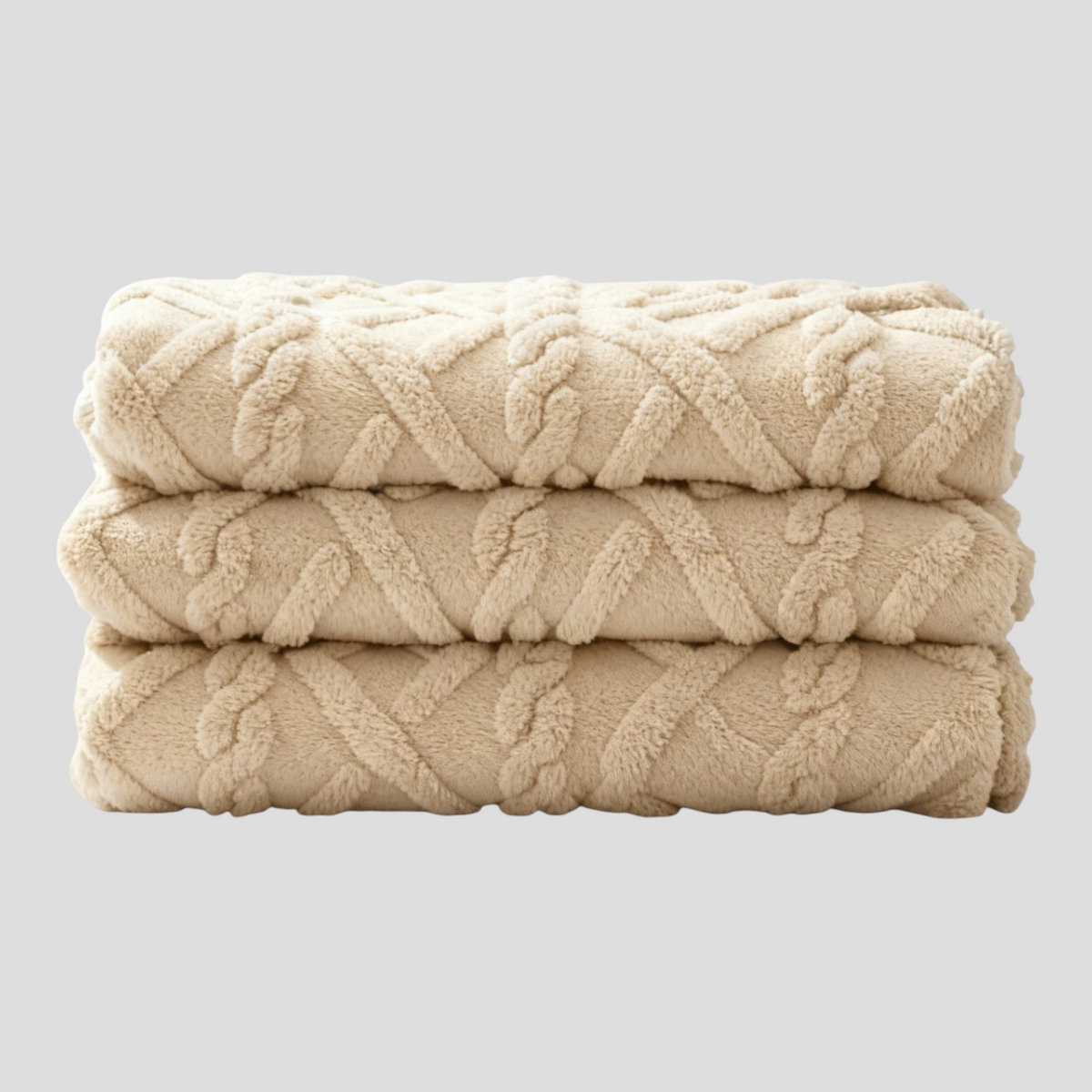 Fleecedecke aus Polyester – weich und warm für Sofa Bett und Reise - Beige / 70x100 cm - Decken und Plaids