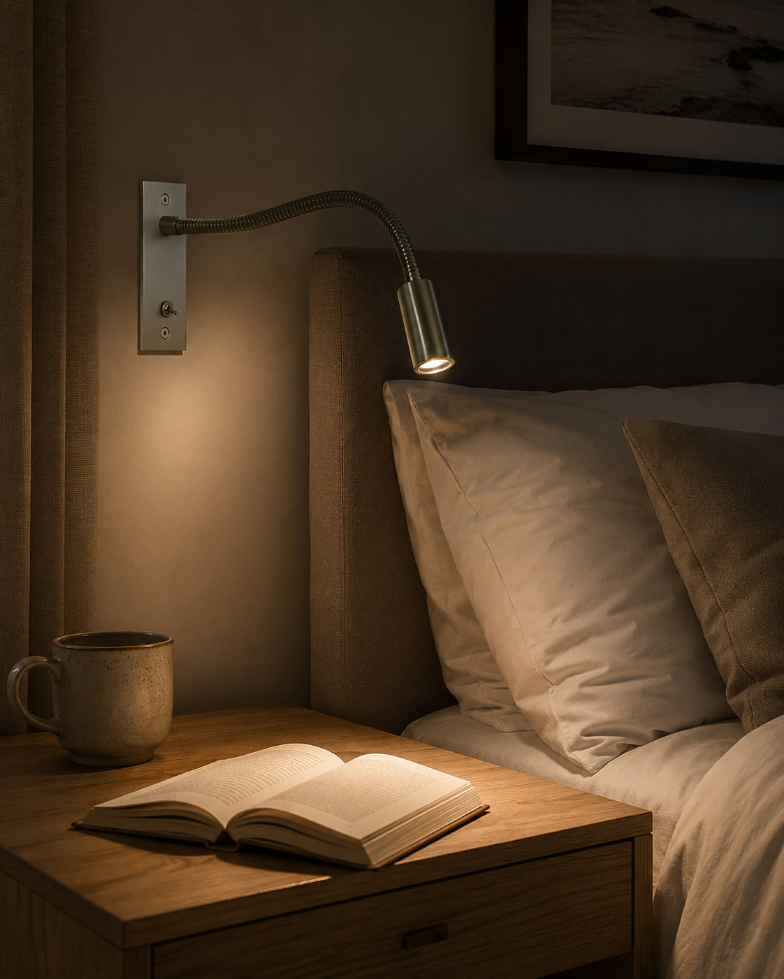 Flexible Wandleuchte mit Schwanenhals – Verstellbar und modern | Perfekt zum Lesen für Betten und Sofas - Wandlampe