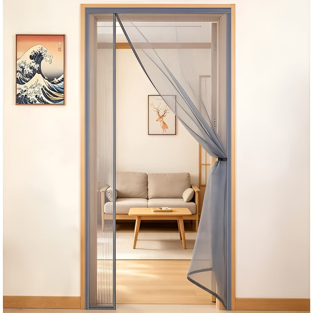 Fliegengitter für die Tür – Magnetverschluss | Praktisches selbstschließendes Design - 70x200cm / Grau - Moskitonetz