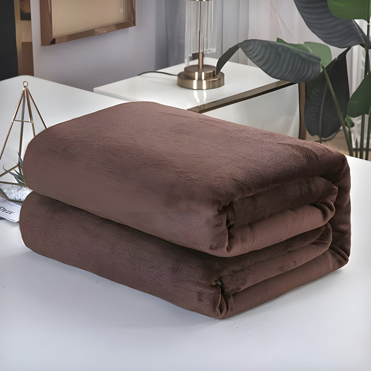 FluffyFleece Blanket - Strapazierfähige Dicke Fleece Winterdecke - Farbe Kaffee / 100*150cm - Decke