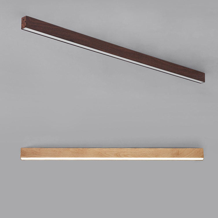 Flur-Deckenleuchte Holz länglich mit integrierter LED – 60 100 oder 120 cm - Deckenleuchten