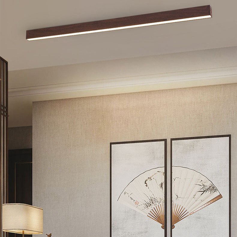 Flur-Deckenleuchte Holz länglich mit integrierter LED – 60 100 oder 120 cm - Deckenleuchten