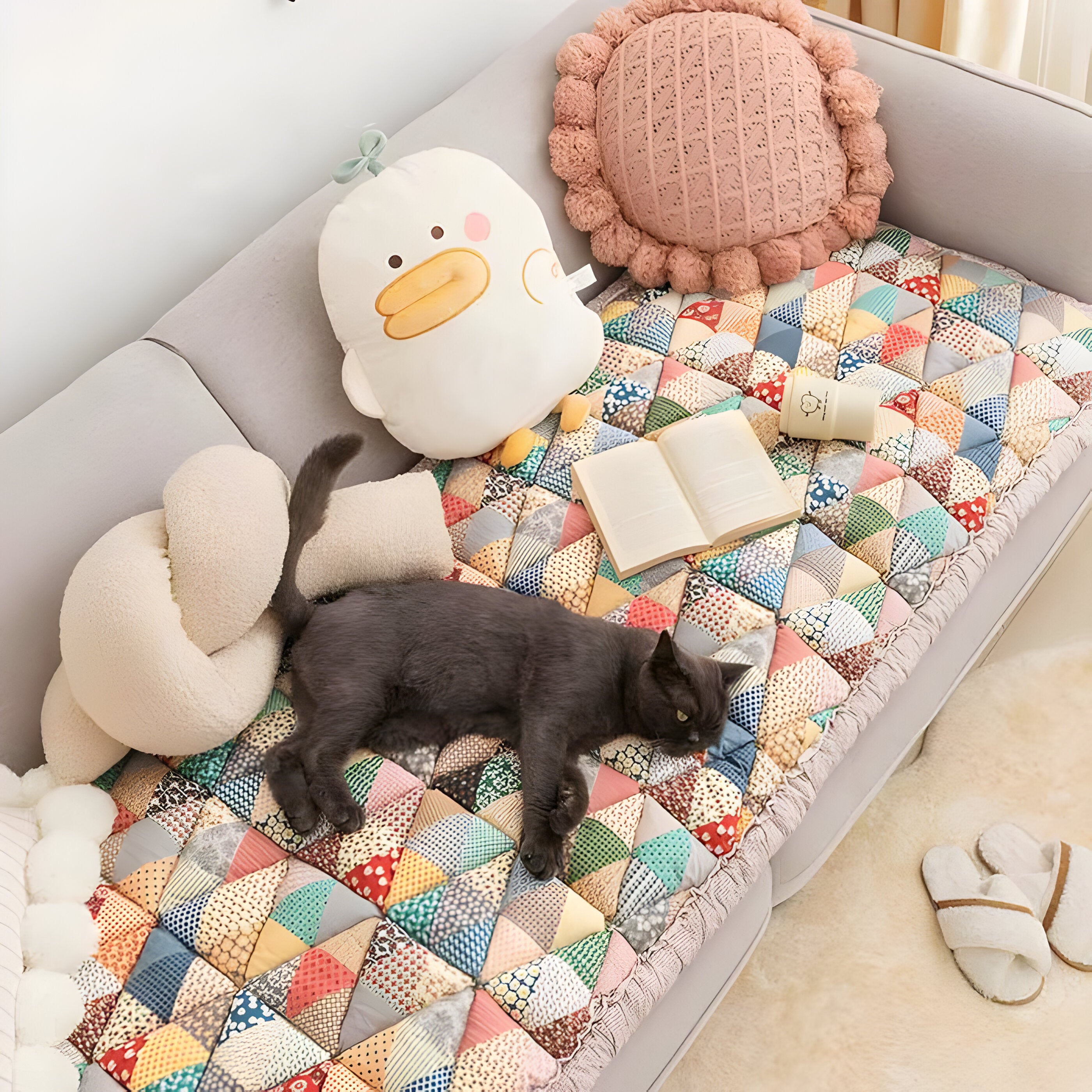 VelvaLoom Cover - Schicker Baumwoll-Schutzbezug für die Couch