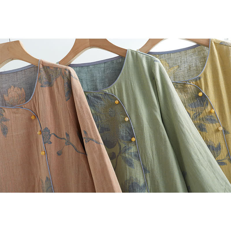 Geblümtes Loungewear Set aus Baumwolle mit Rundhalsausschnitt - Loungewear