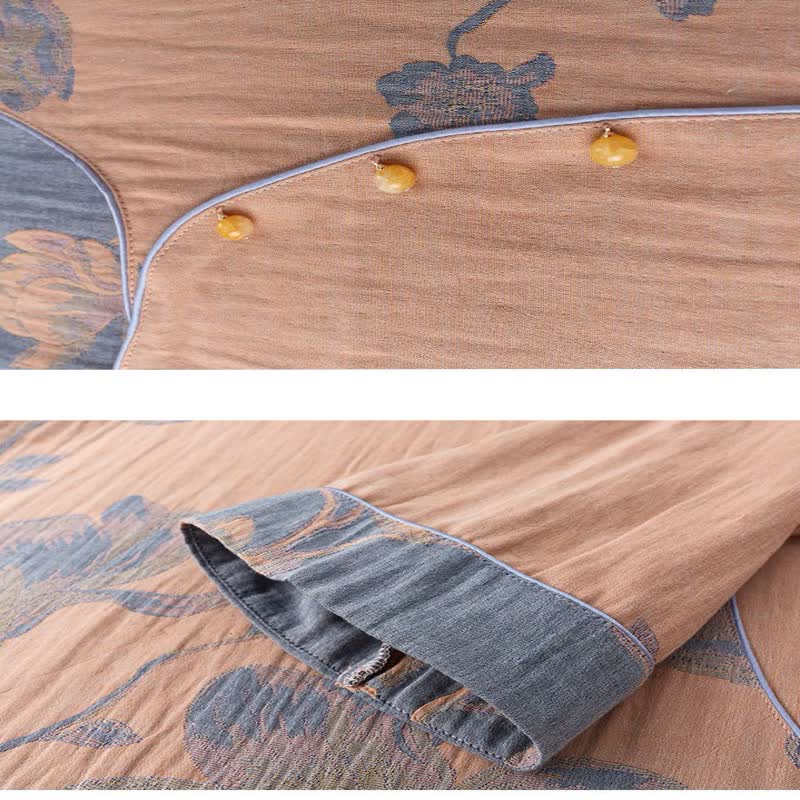 Geblümtes Loungewear Set aus Baumwolle mit Rundhalsausschnitt - Loungewear