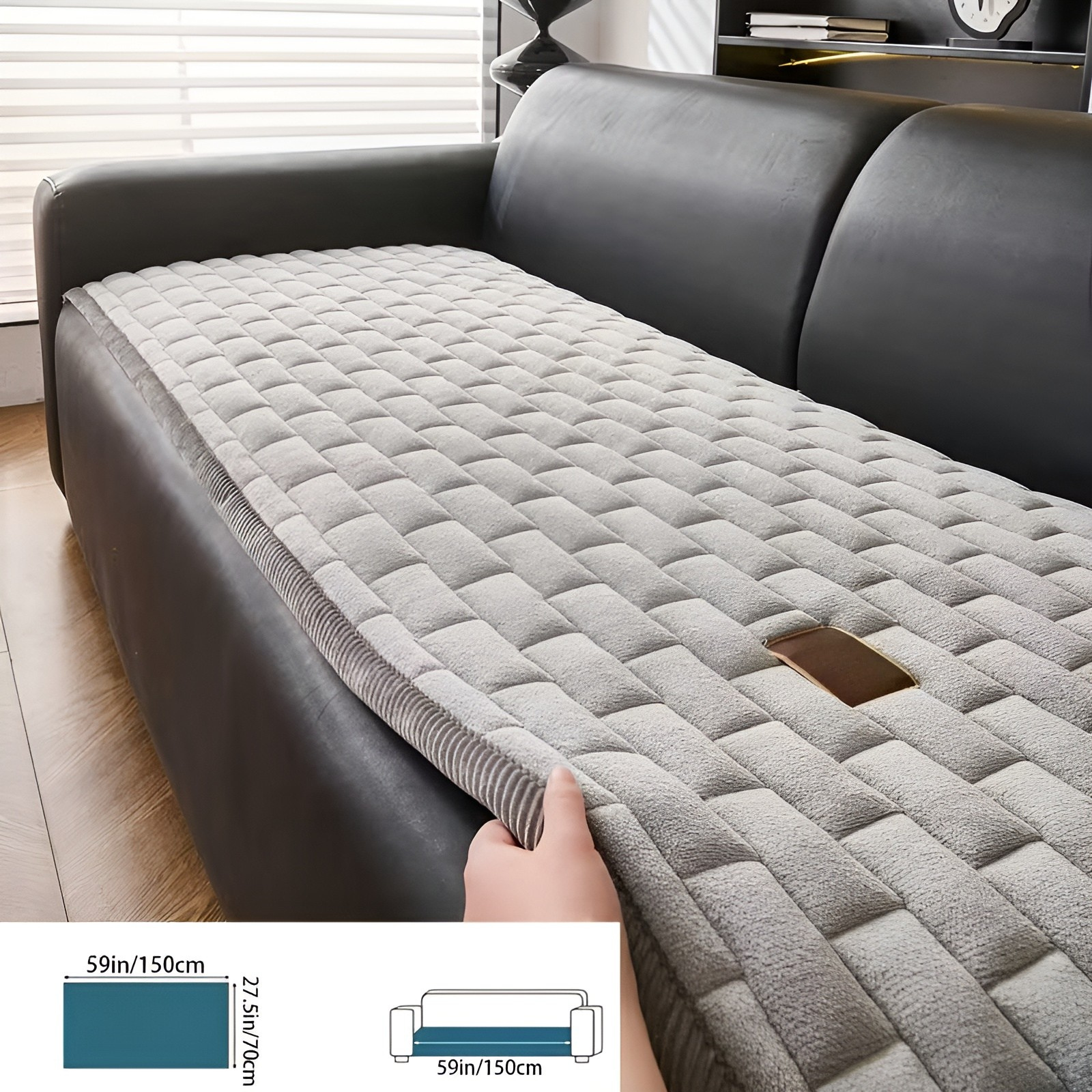 Gepolsterter Cord-Sofabezug – Weich Dick Gepolstert und Pflegeleicht | Für Einzel- und Ecksofas - 2 Sitzer Sofa