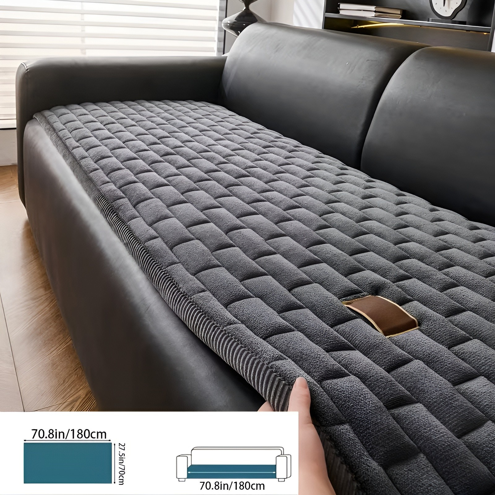 Gepolsterter Cord-Sofabezug – Weich Dick Gepolstert und Pflegeleicht | Für Einzel- und Ecksofas - 3 Sitzer Sofa