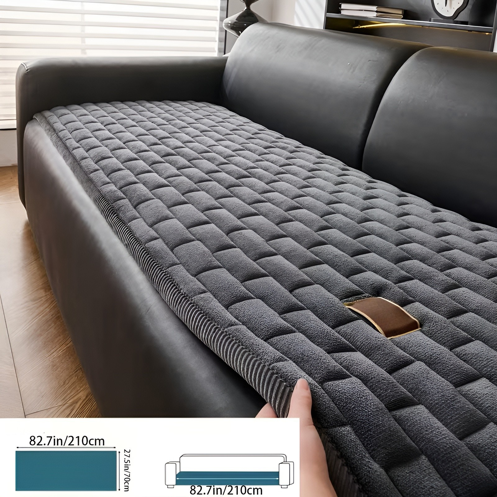 Gepolsterter Cord-Sofabezug – Weich Dick Gepolstert und Pflegeleicht | Für Einzel- und Ecksofas - 4 Sitzer Sofa