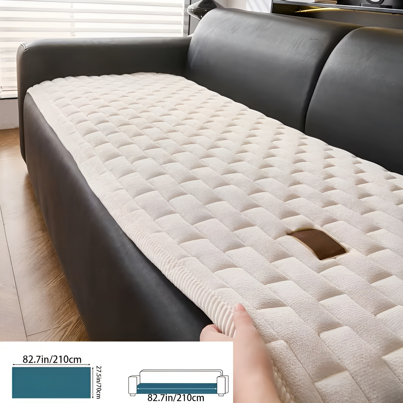 Gepolsterter Cord-Sofabezug – Weich Dick Gepolstert und Pflegeleicht | Für Einzel- und Ecksofas - 4 Sitzer Sofa