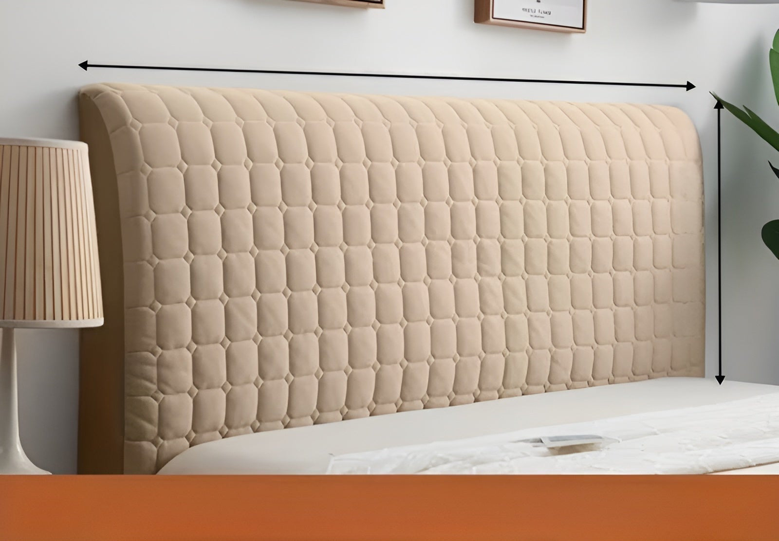 Gepolsterter Kopfteil-Bezug – Gesteppt und Extra Dick | Schützend & Komfortabel für Betten - Khaki / 150*70cm/59*27.5in