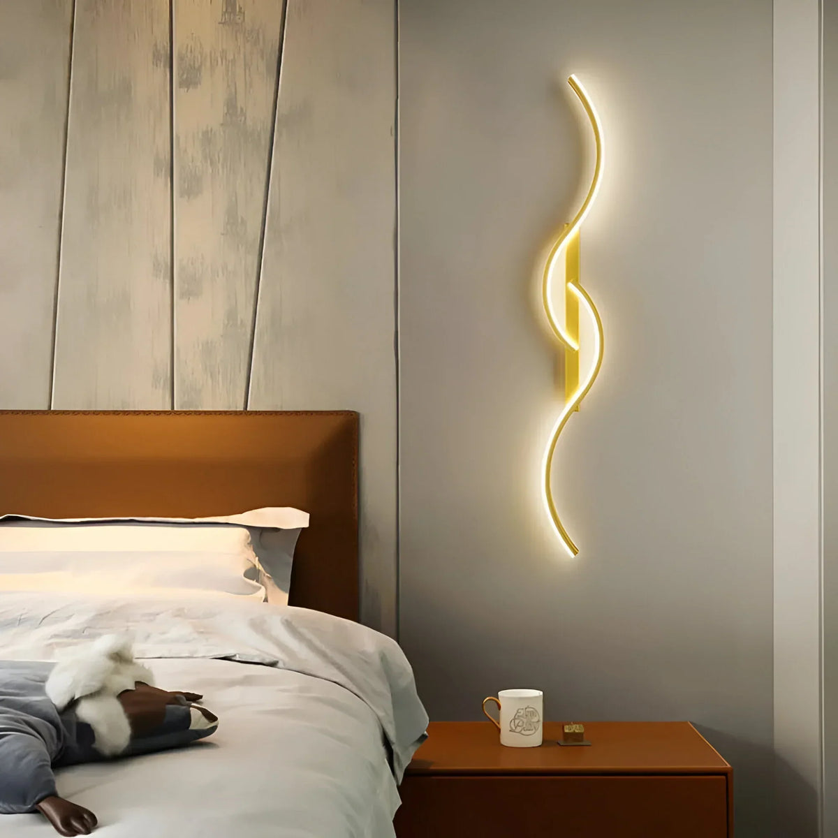 Geschwungene LED-Wandleuchte für Innenräume – Elegante Akzentbeleuchtung - LED-Wandleuchte