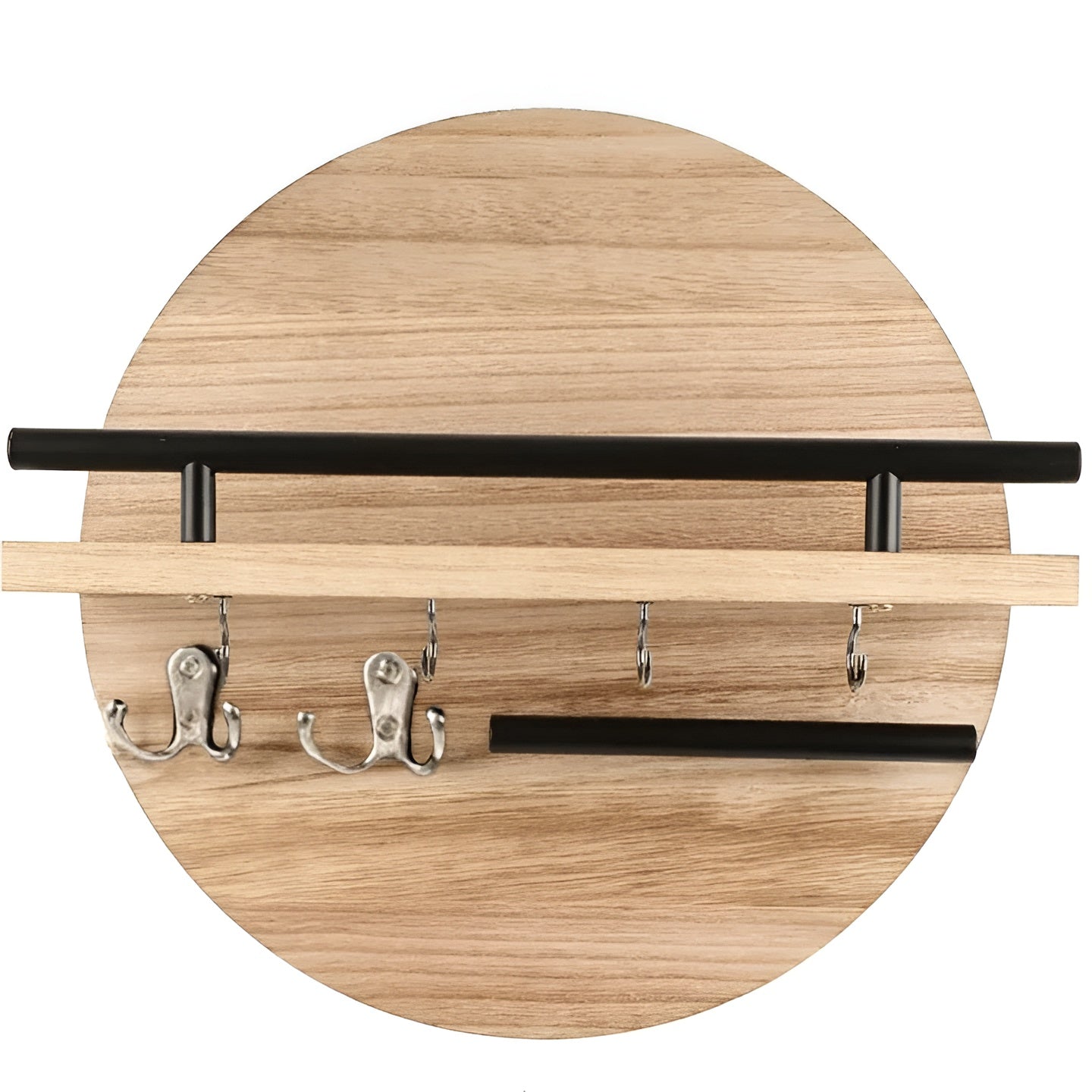 Wandgarderobe mit Ablage – Aus Holz & Metall | Perfekt für den Eingangsbereich