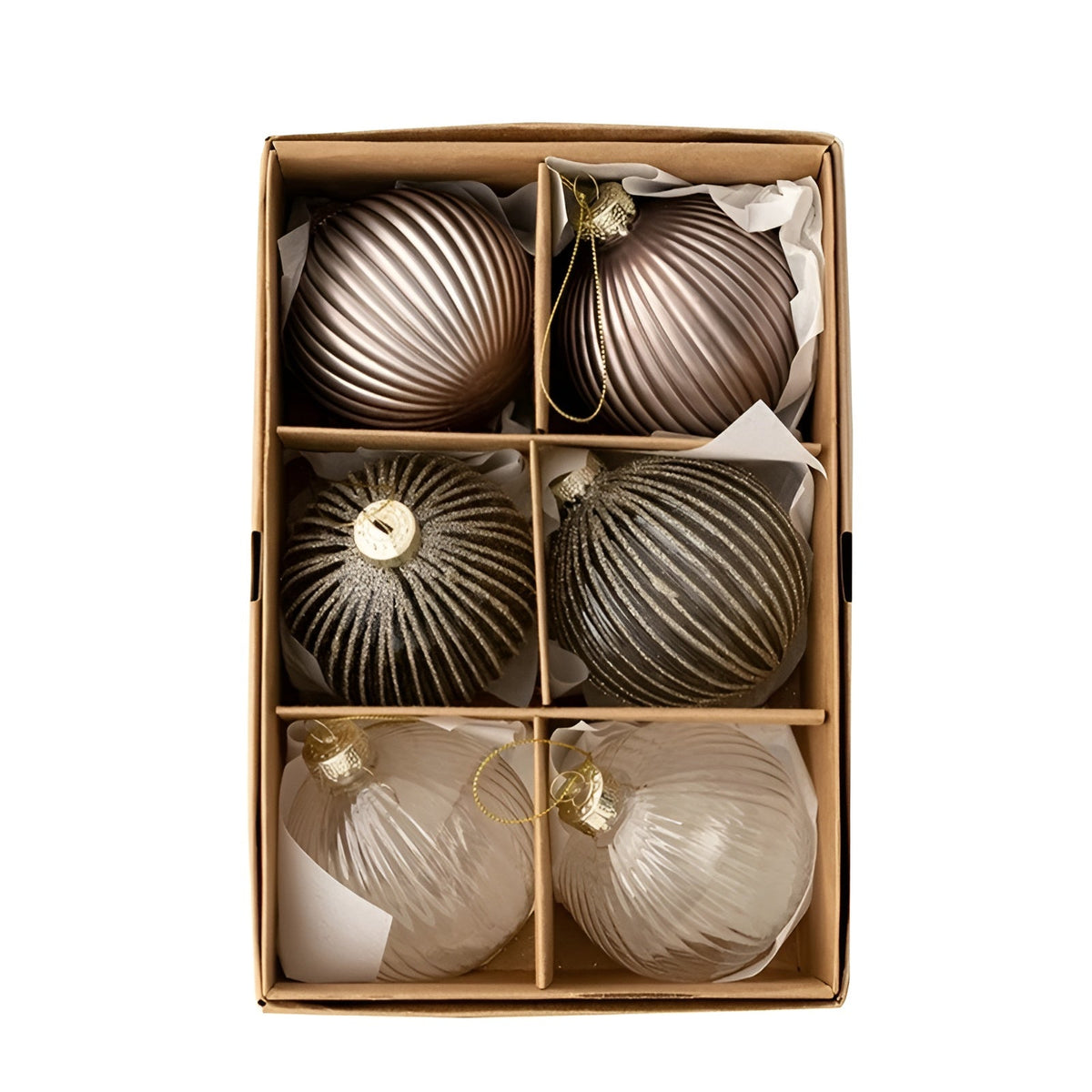 Glas-Christbaumkugeln Set (6 Stück) – Elegant & Glänzend | Für Stilvolle Weihnachtsdekoration zu Hause - B - Wohnzubehör
