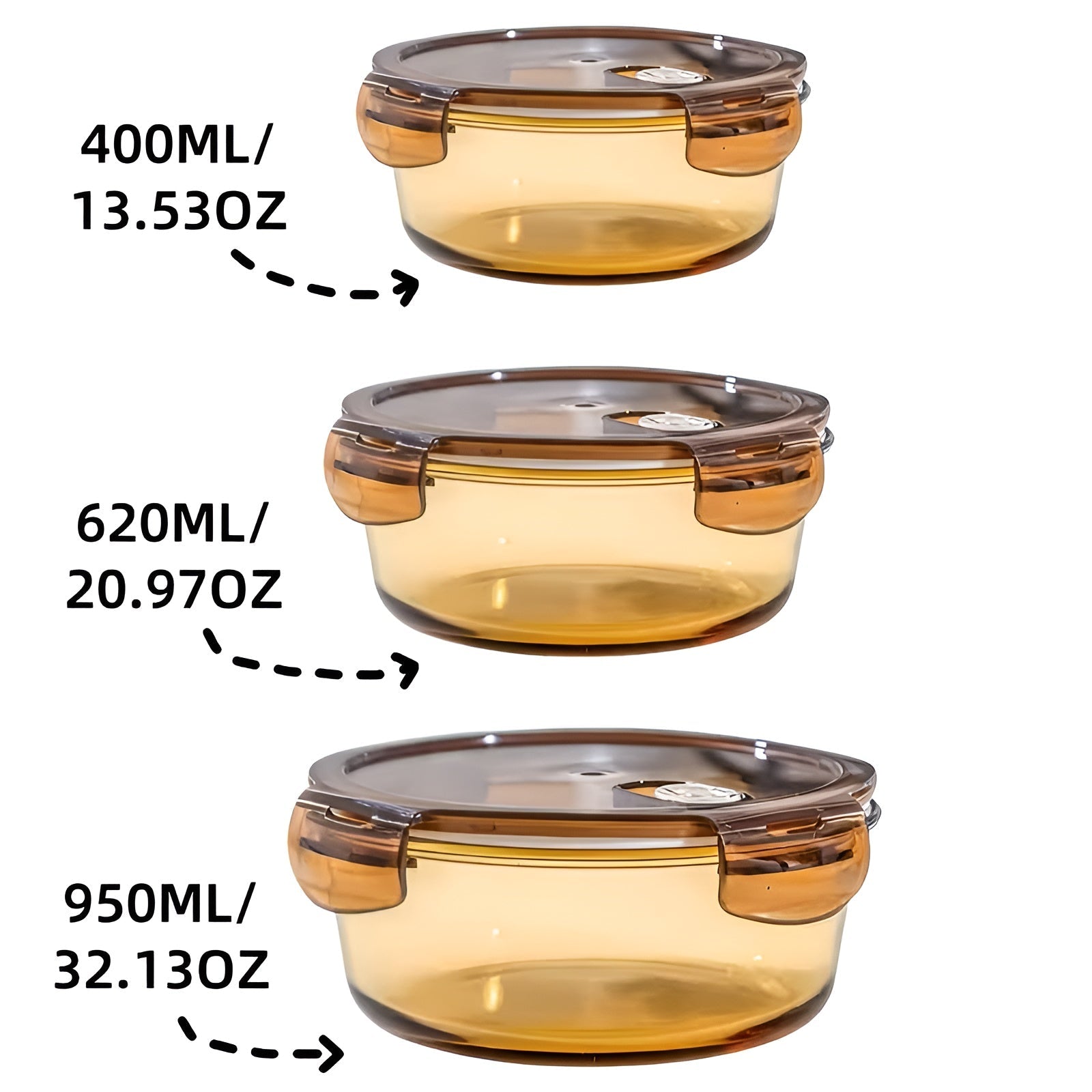 Glas Vorratsdosen Set (3-teilig) – Luftdicht und Auslaufsicher | Hitzebeständiges Borosilikatglas für Mikrowelle