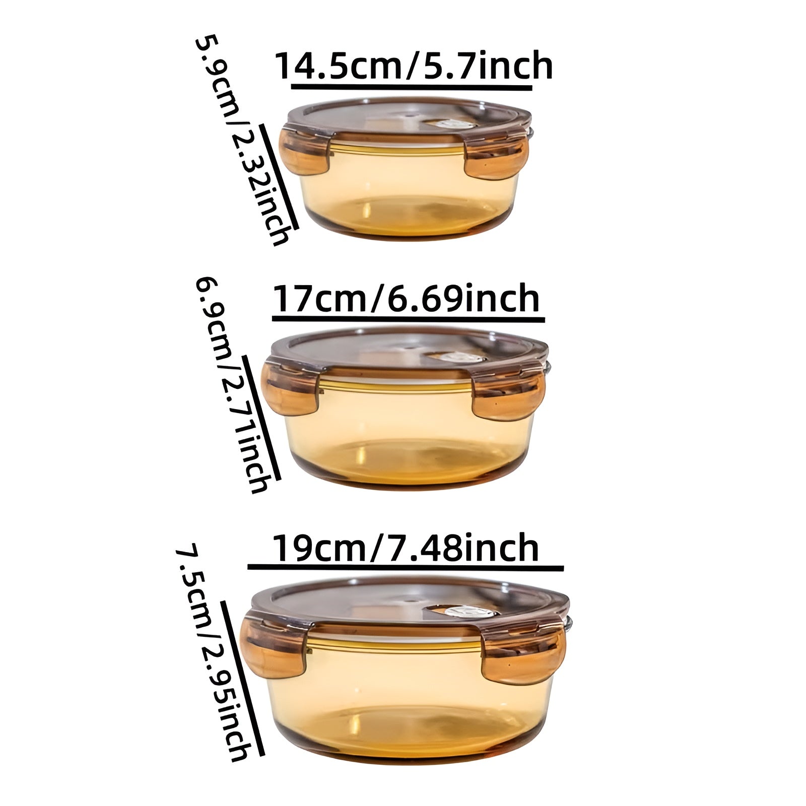 Glas Vorratsdosen Set (3-teilig) – Luftdicht und Auslaufsicher | Hitzebeständiges Borosilikatglas für Mikrowelle
