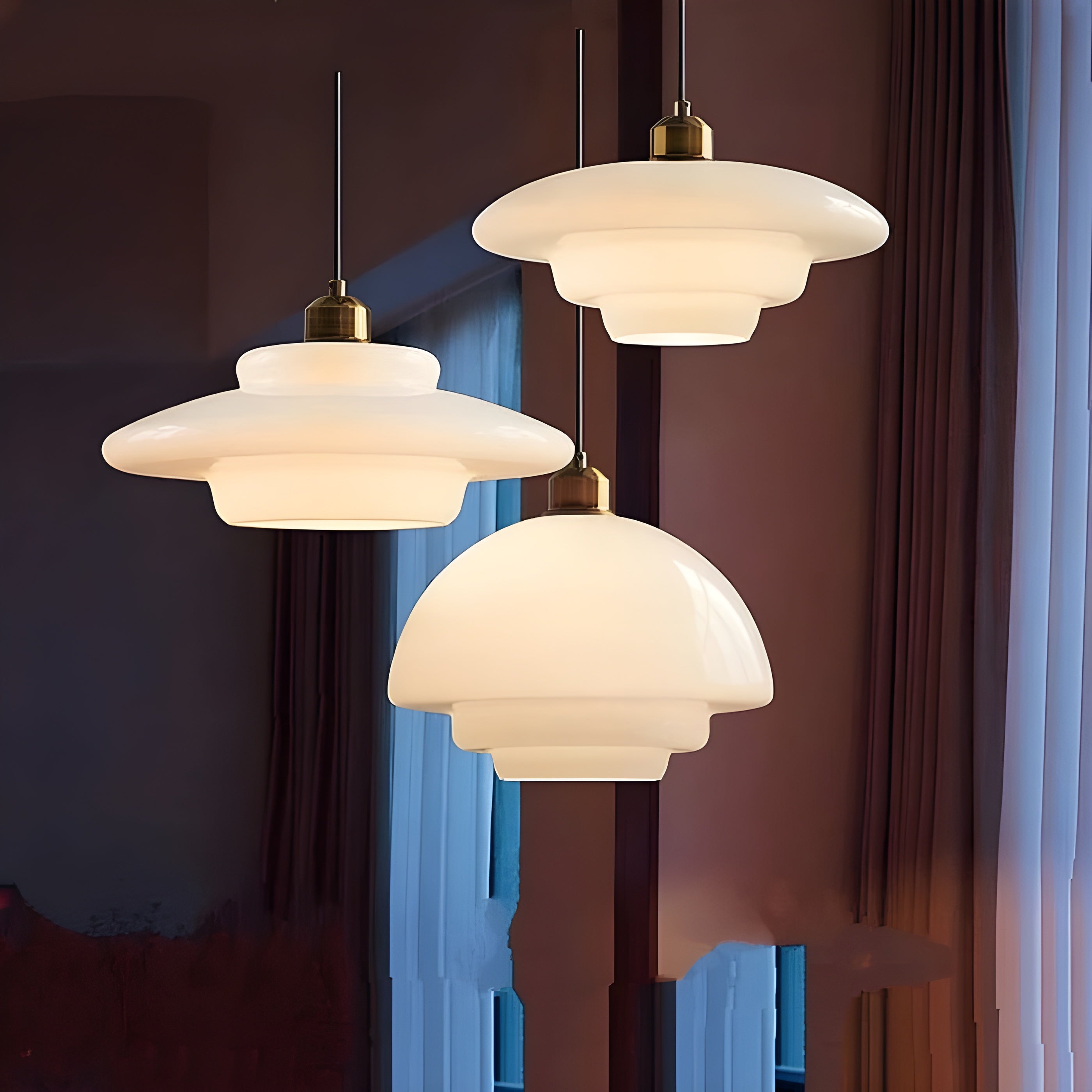 AuraBeam Light – Minimalistische Elfenbeinfarbene LED-Hängelampe aus Glas