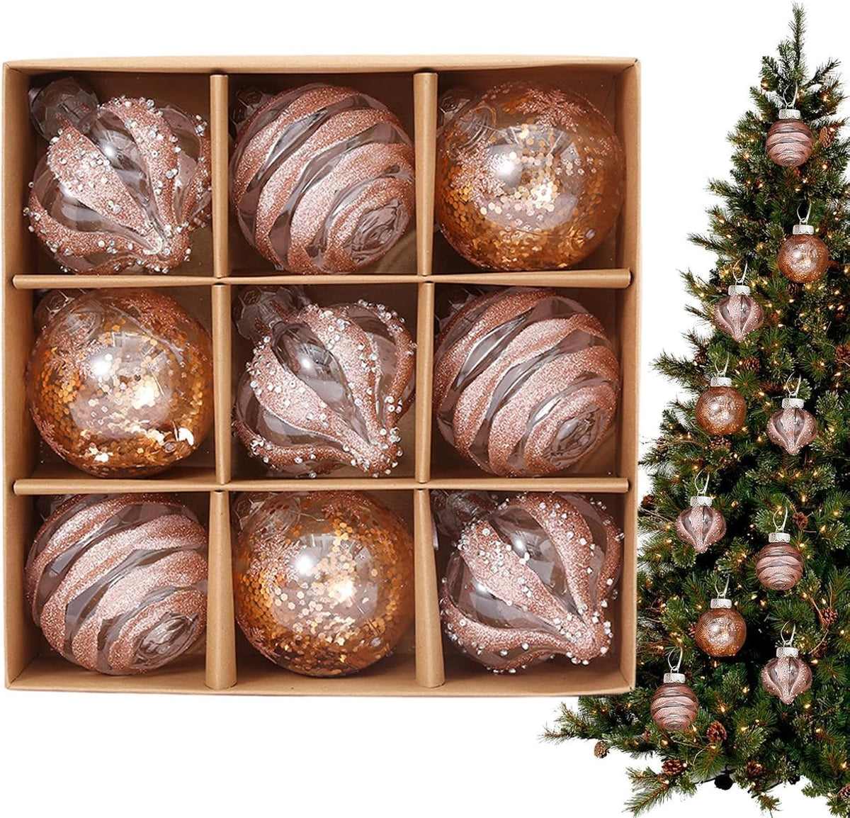 Goldene Weihnachtskugeln – Elegante und Glänzende Deko | Perfekt für Weihnachtsbaum & Festliche Dekoration - Saisonale