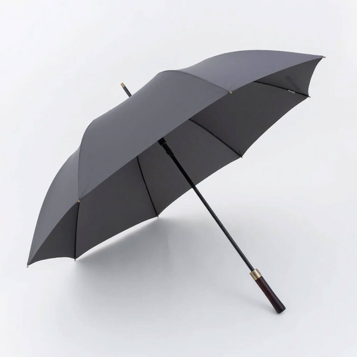 Großer Automatik-Regenschirm mit Holzgriff – 132 cm - Regenschirme