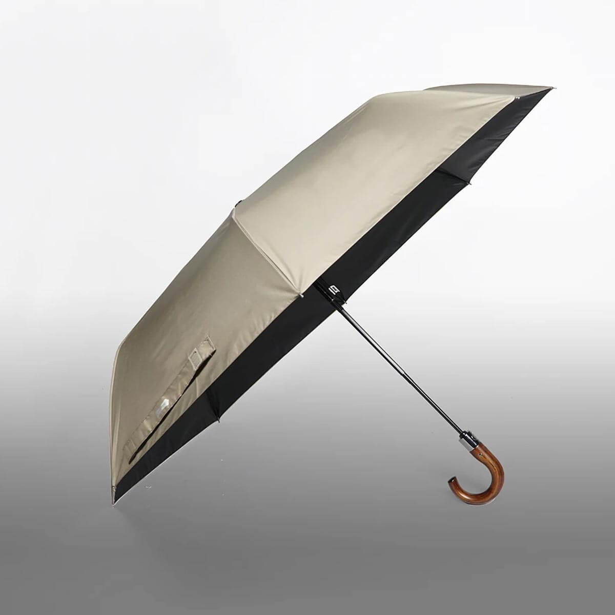 Großer Automatik-Taschenschirm mit Holzgriff – 122 cm - Regenschirme