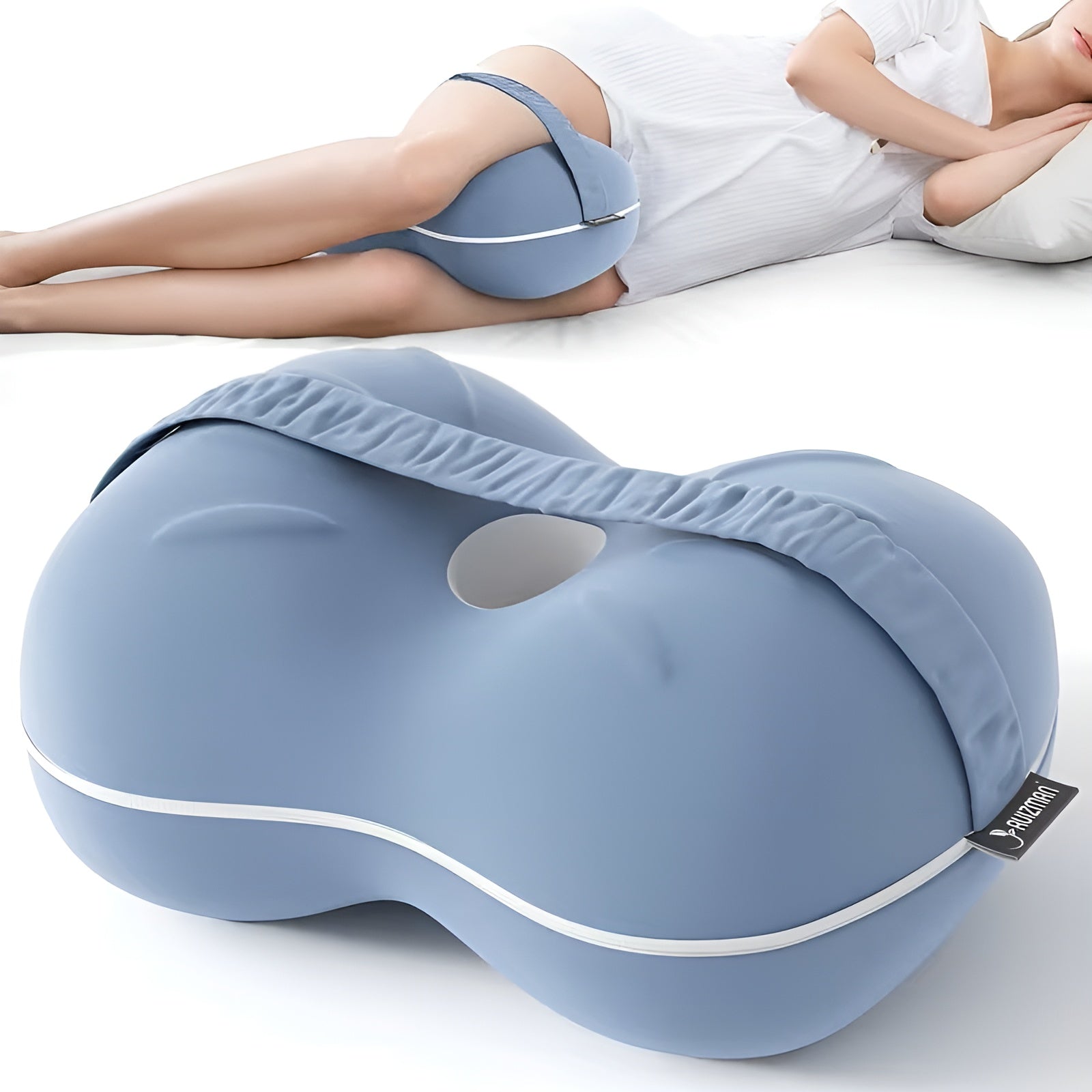 Großes Bein- & Körperkissen – Ergonomisch und Entlastend | Vielseitig für Schlaf und Entspannung - Nebelblau - Kissen