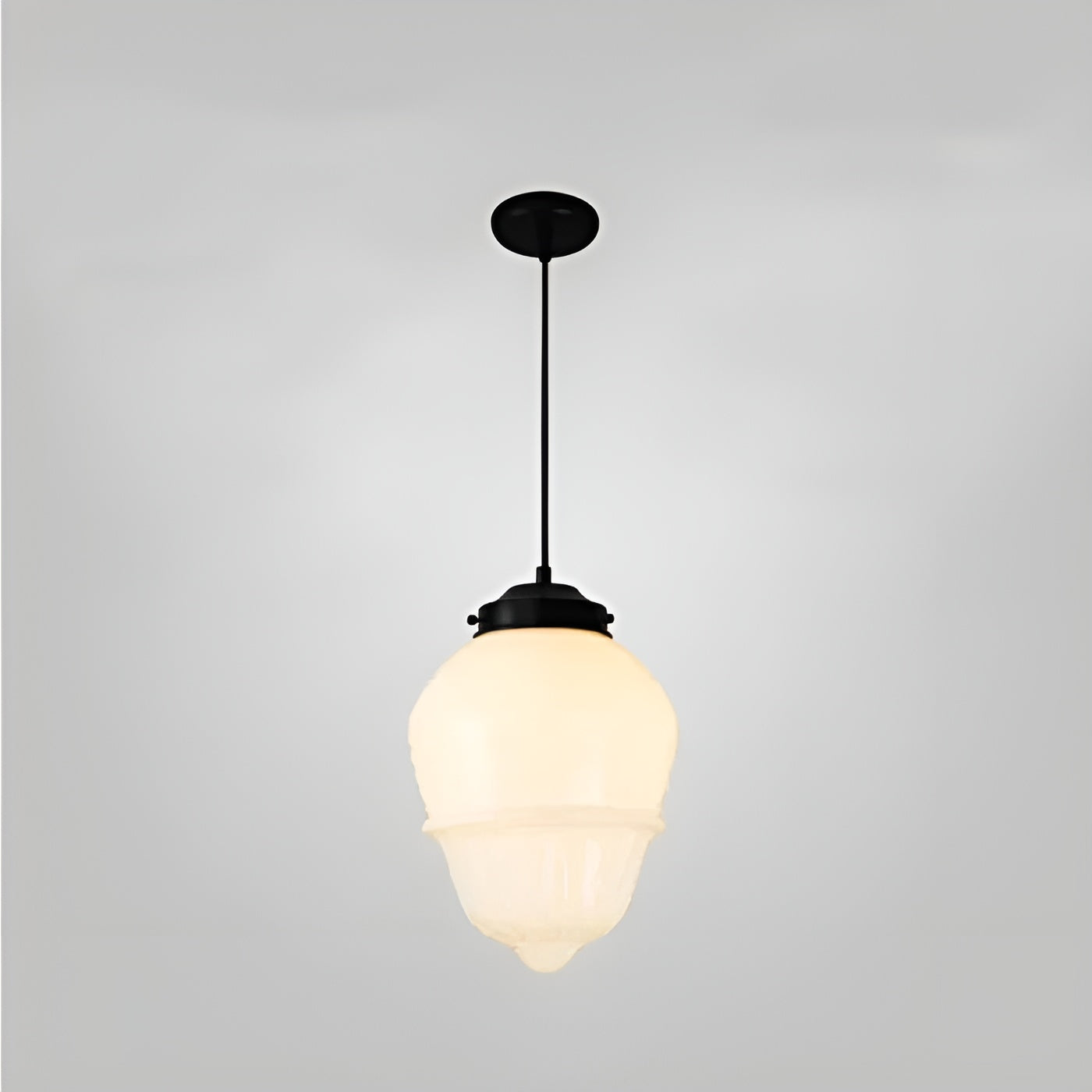 Hängelampe aus Milchglas – Vintage Design mit Geometrischem Glas - Pendelleuchte