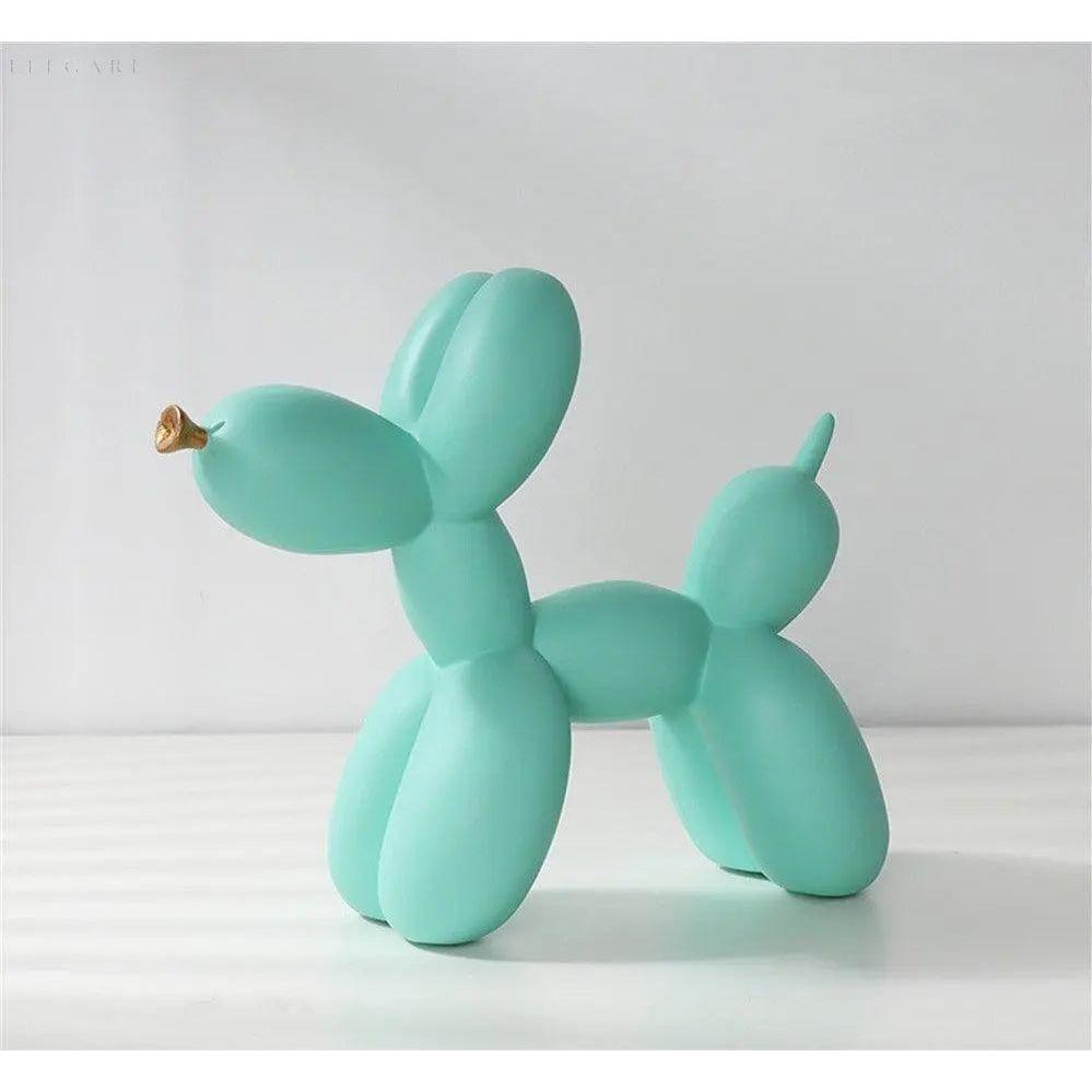 Haku - Ballonhundefigur mit goldener Schnauze - Grün - Skulptur