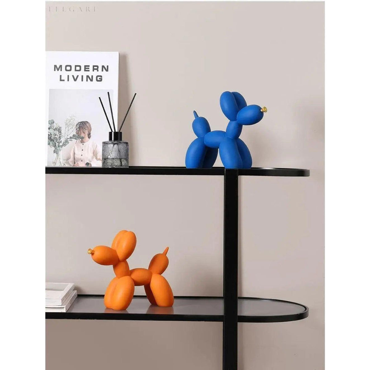 Haku - Ballonhundefigur mit goldener Schnauze - Skulptur