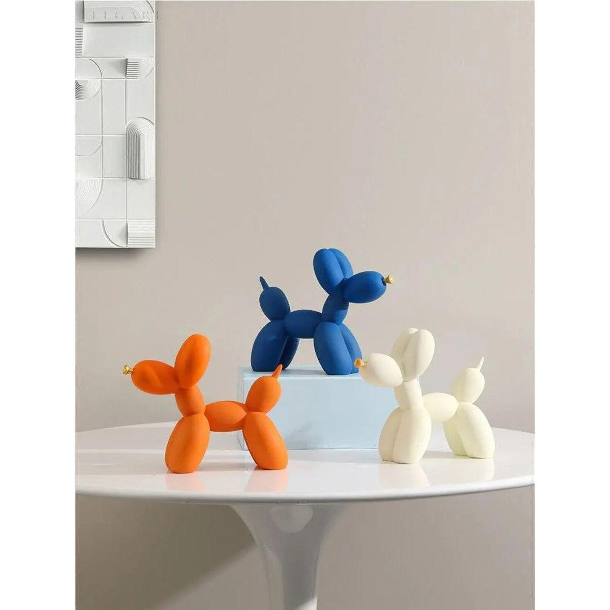 Haku - Ballonhundefigur mit goldener Schnauze - Skulptur