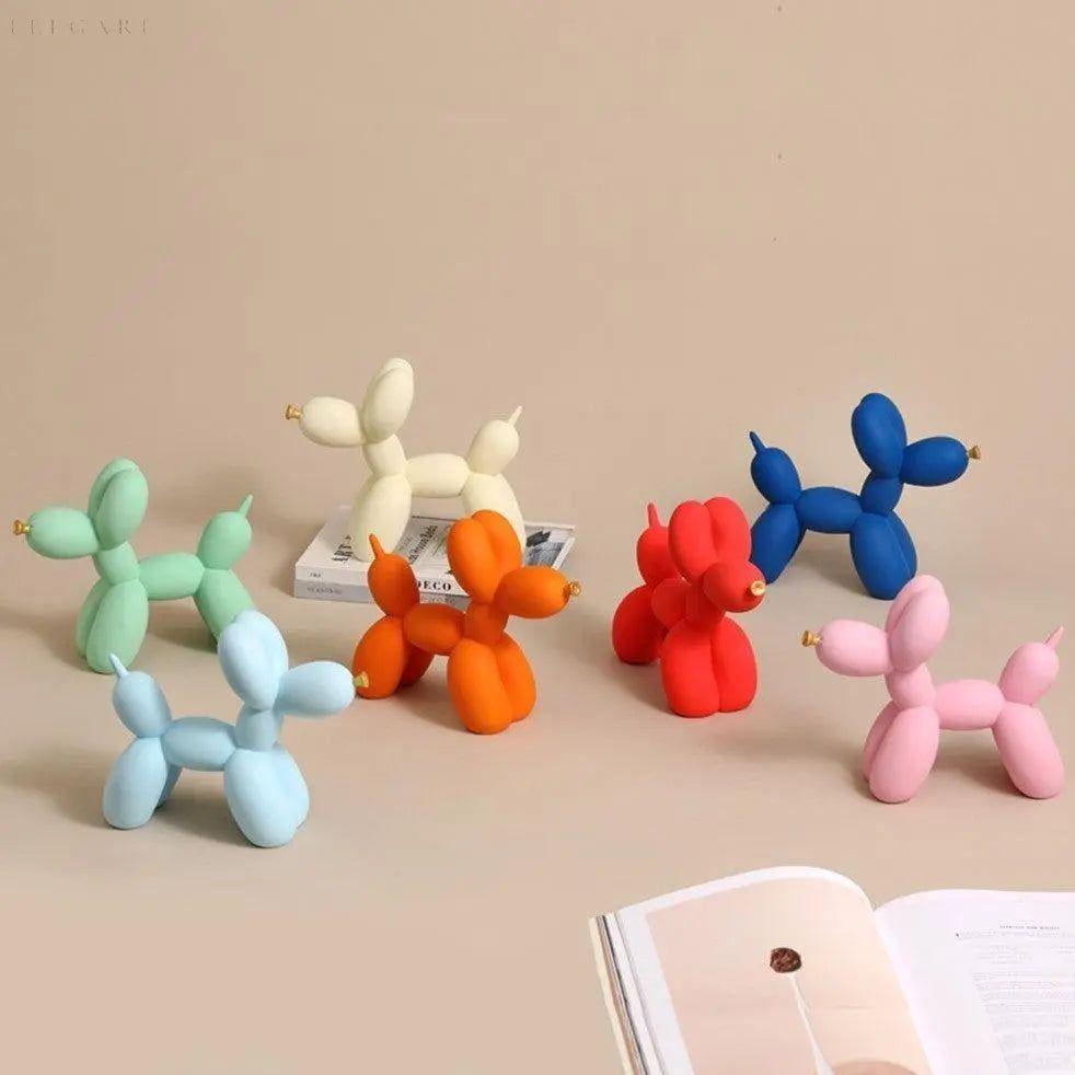 Haku - Ballonhundefigur mit goldener Schnauze - Skulptur