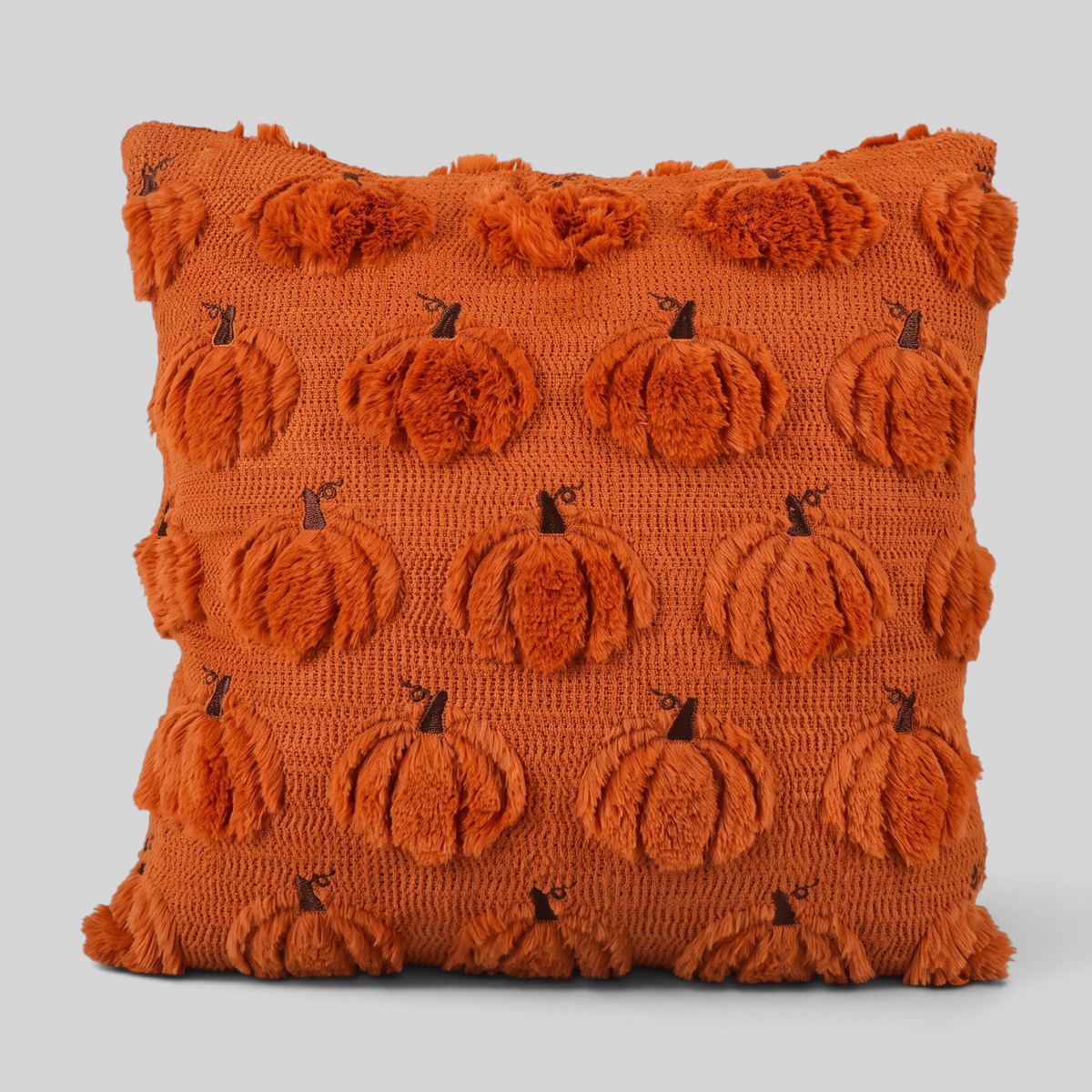 Halloween Dekokissen mit Geistern und Kürbissen – 45 x 45 cm - Rostbraun - Halloween-Dekokissen