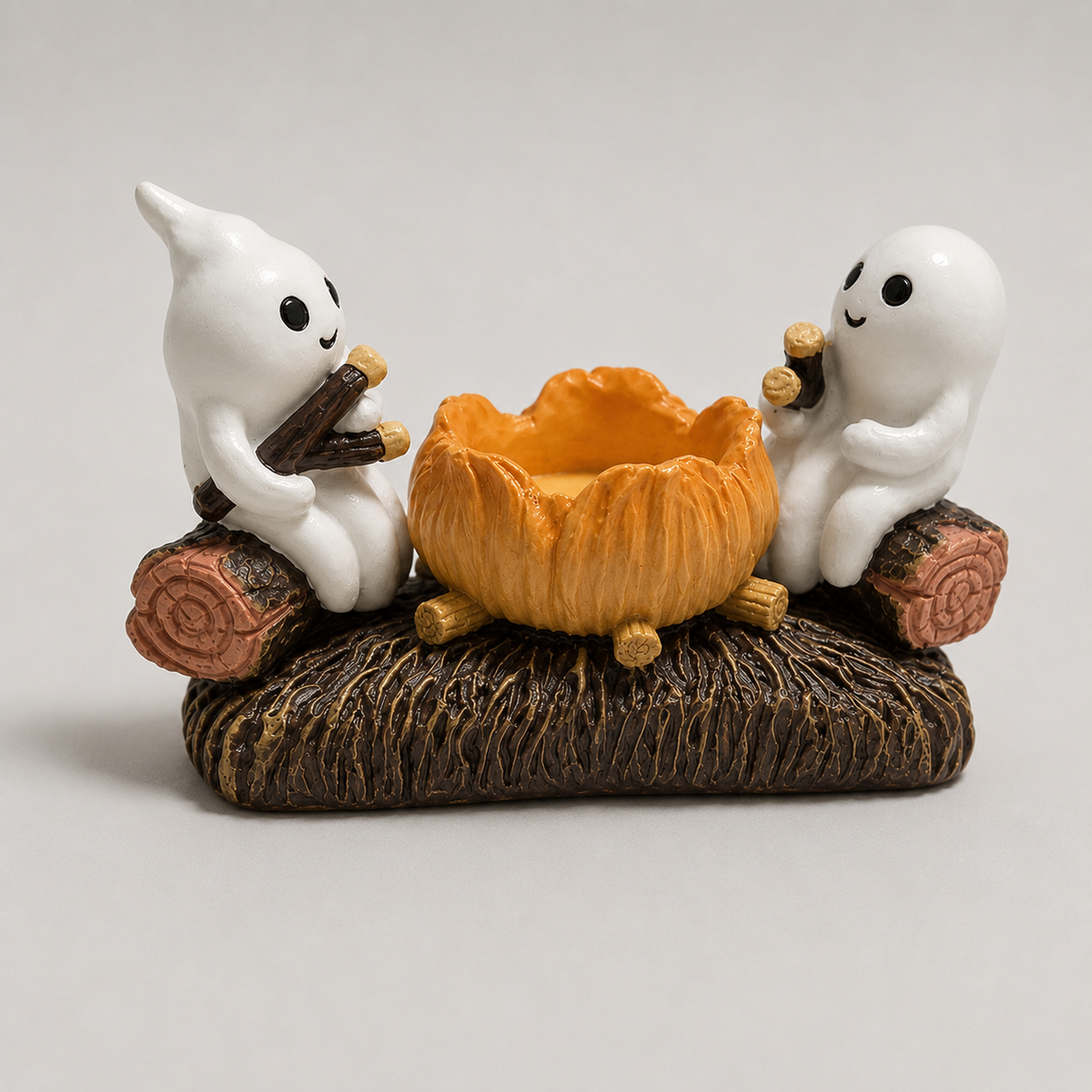 Halloween Kerzenhalter mit Geistern aus Harz – Herbstdeko - Standardausführung - Saisonale Dekoration – Halloween