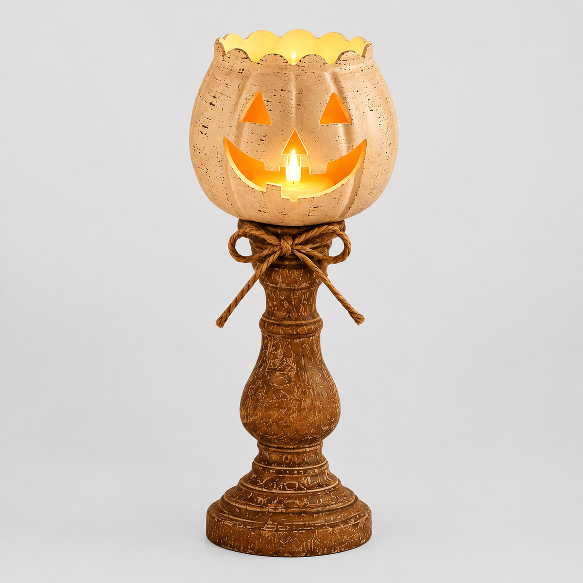 Halloween Kürbis Deko mit LED-Kerze – 12/15/18 cm - Groß 18 cm - Geschenke – Saisonal – Halloween