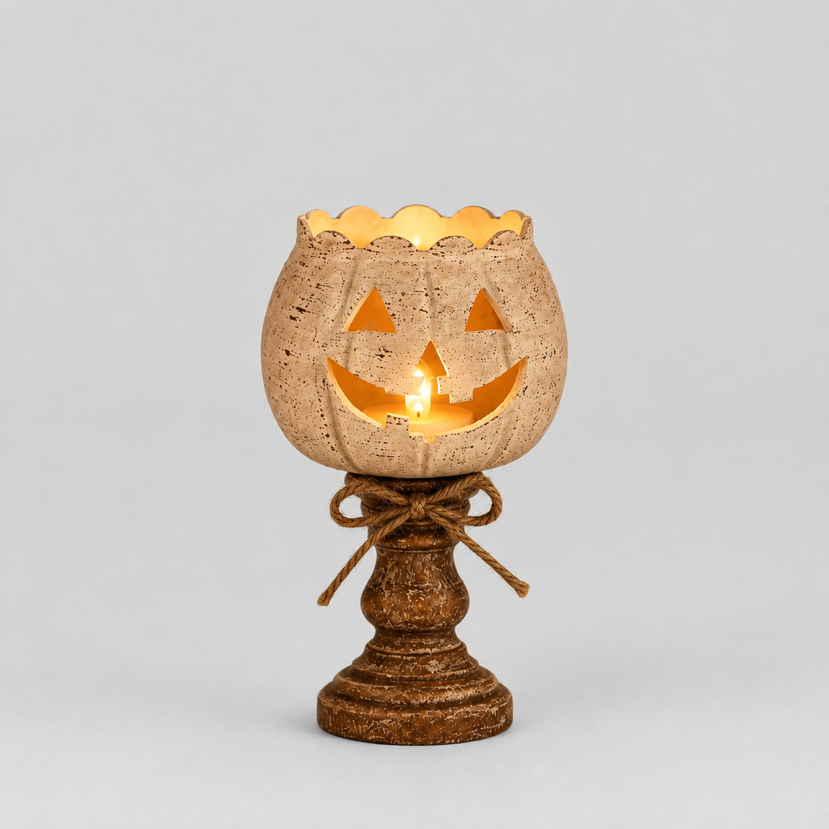 Halloween Kürbis Deko mit LED-Kerze – 12/15/18 cm - Klein 12 cm - Geschenke – Saisonal – Halloween