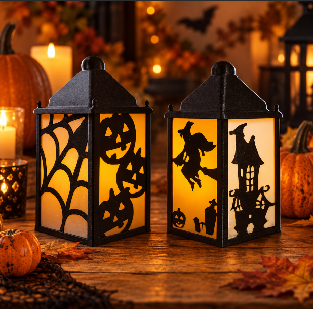 Halloween Teelichthalter Laterne – Gruselige Stimmungsdekoration - Halloween-Teelichthalter