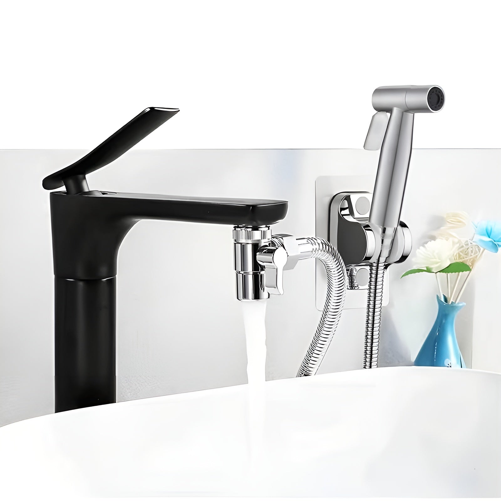 Handbrause Set für Dusche – Leistungsstarker Duschkopf | Mit Schlauch & Wandhalterung ohne Bohren - Bidet-Duschen