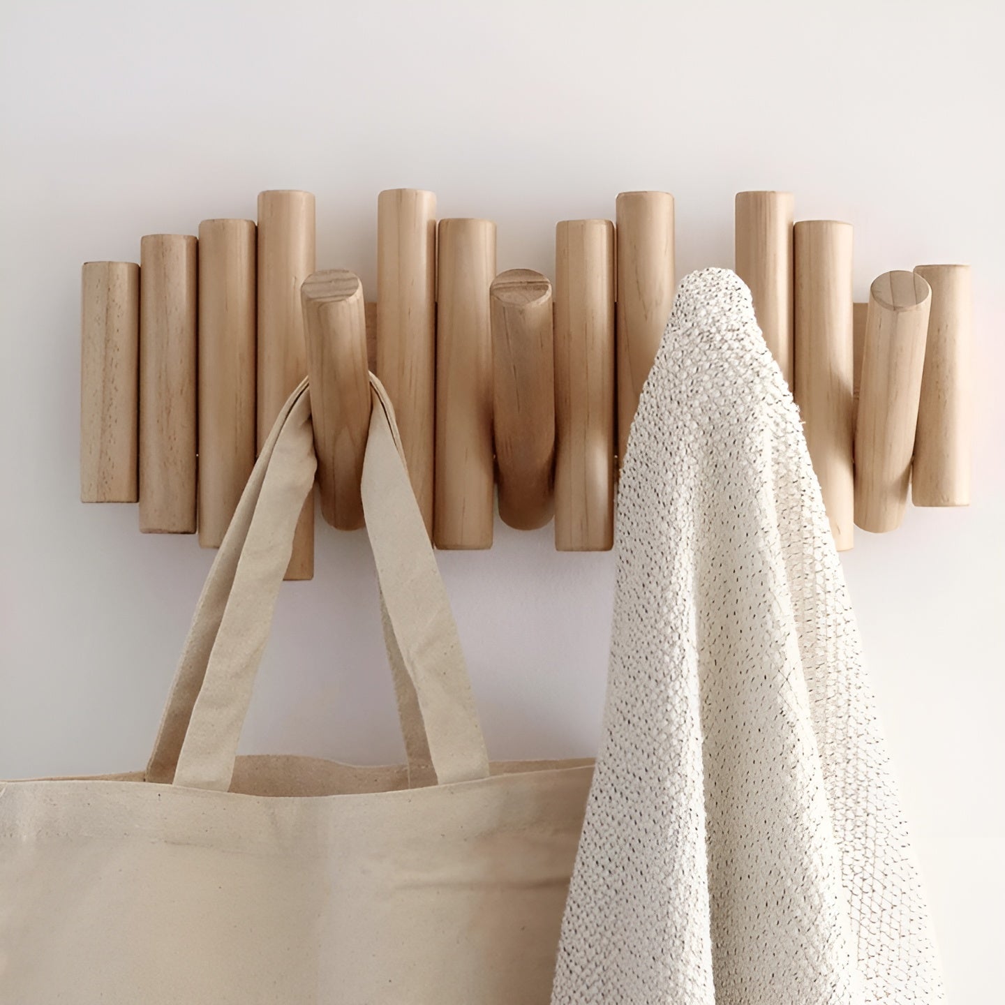 Handgefertigtes Holzregal – Dekorativ und Hochwertig | Perfekt für stilvolle Aufbewahrung - Wandhaken