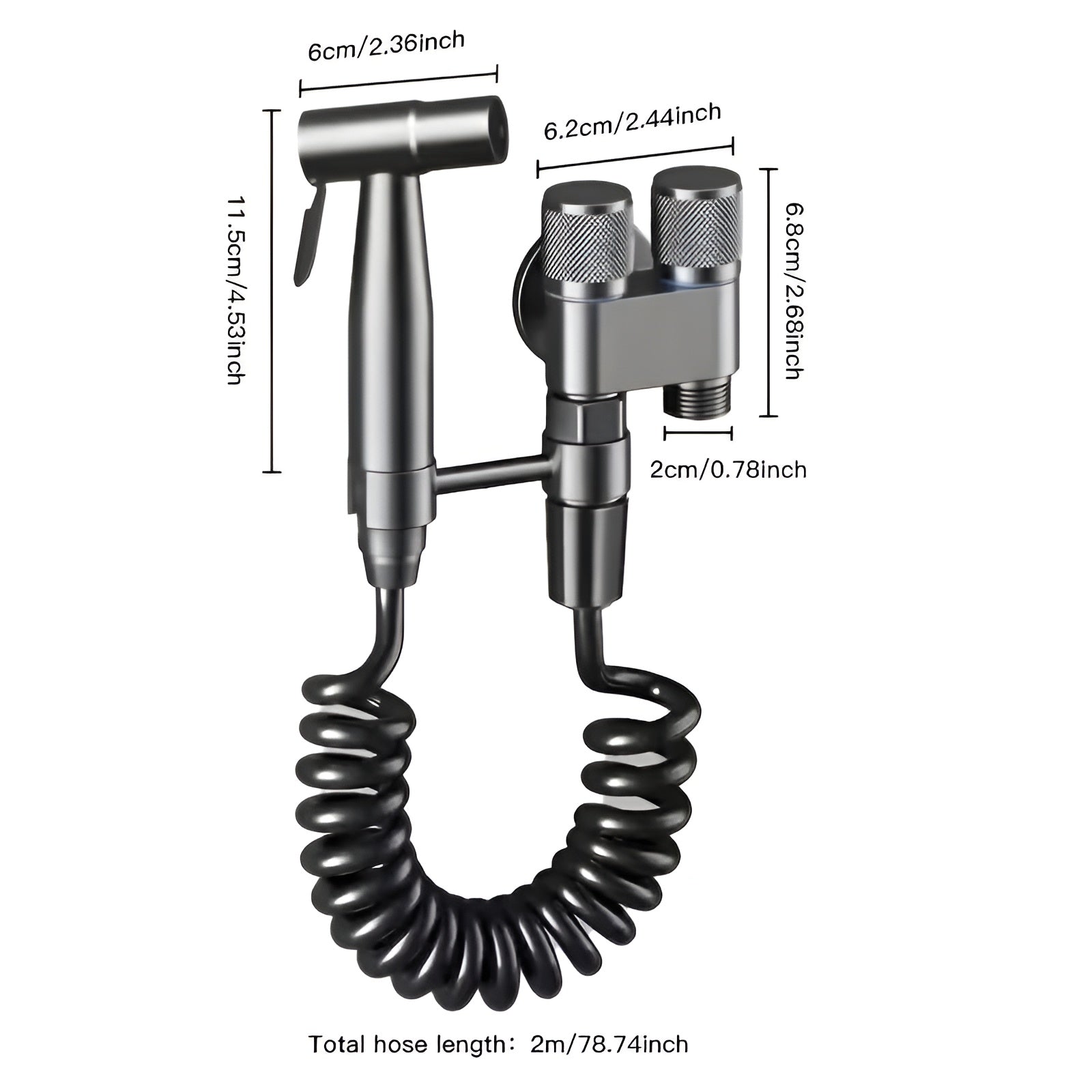 Hochdruck Handbidet – Edelstahl Duschbrause Set | Für WC und Badezimmer - Schwarzes A - Bidet-Duschen
