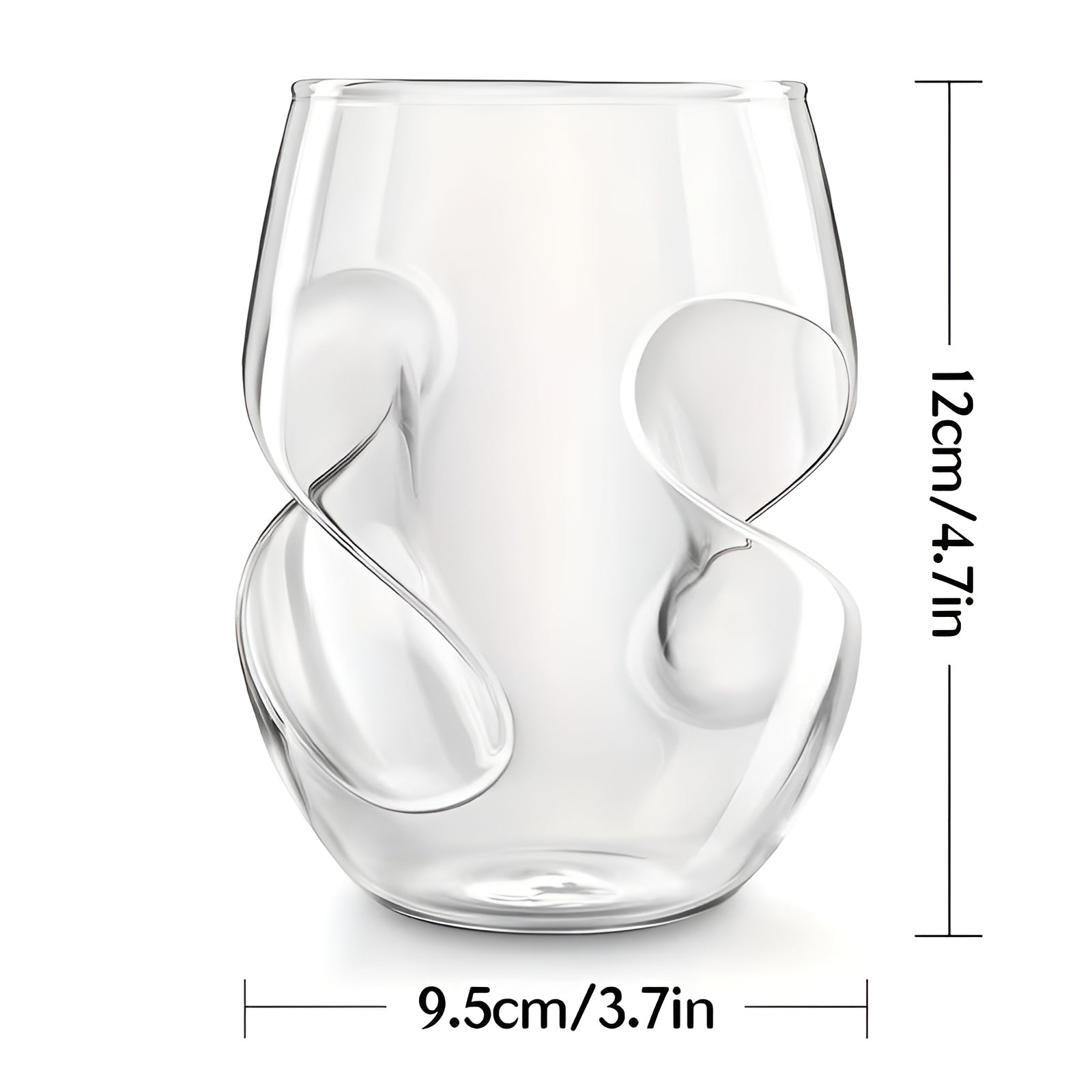 Hochwertiges Glas aus Borosilikat – Elegant geschwungen | Stilvoll für Wein und besondere Anlässe - Weinglas