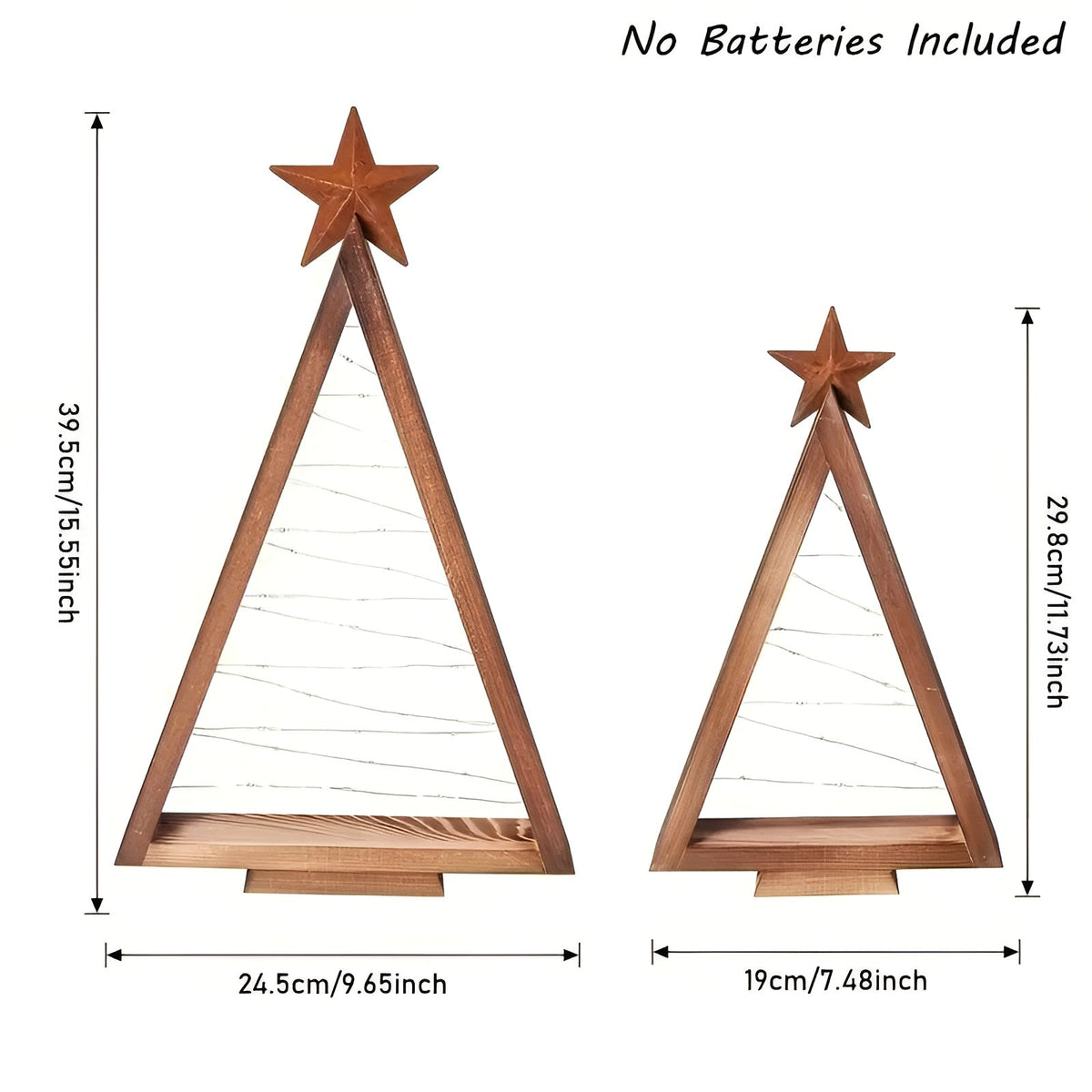 Holz-Weihnachtsbaum mit LED-Licht – Stilvolle Tischdekoration | Ideal für Weihnachten & Ganzjahresdeko - 2 Stück