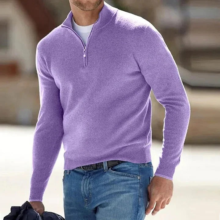Kaschmirpullover Herren Detailansicht Stoff und Textur