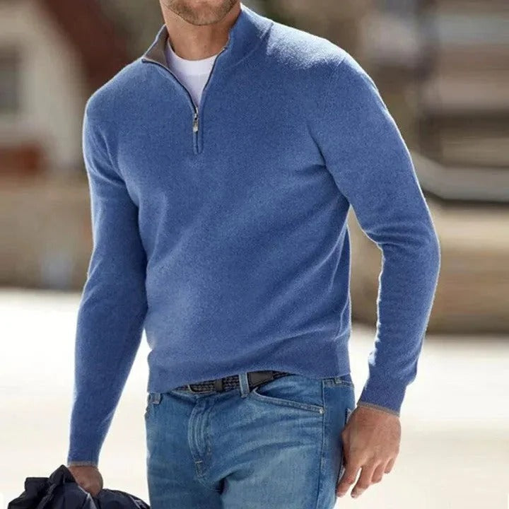 Kaschmirpullover Herren Rückenansicht zeitloses Design