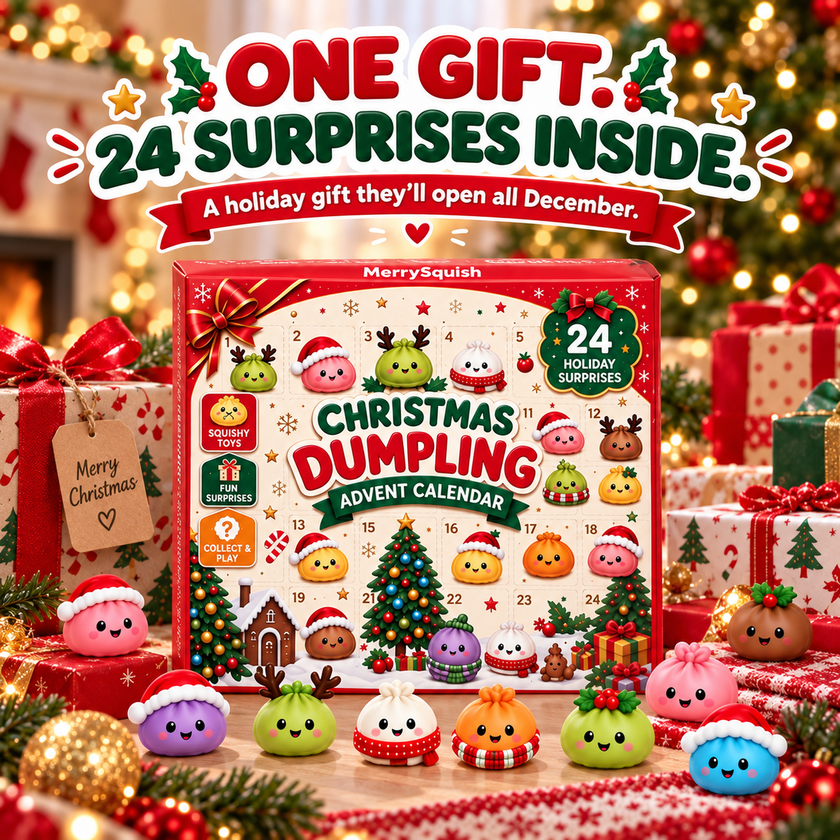 Adventskalender-Box als fertiges Geschenk für Weihnachten