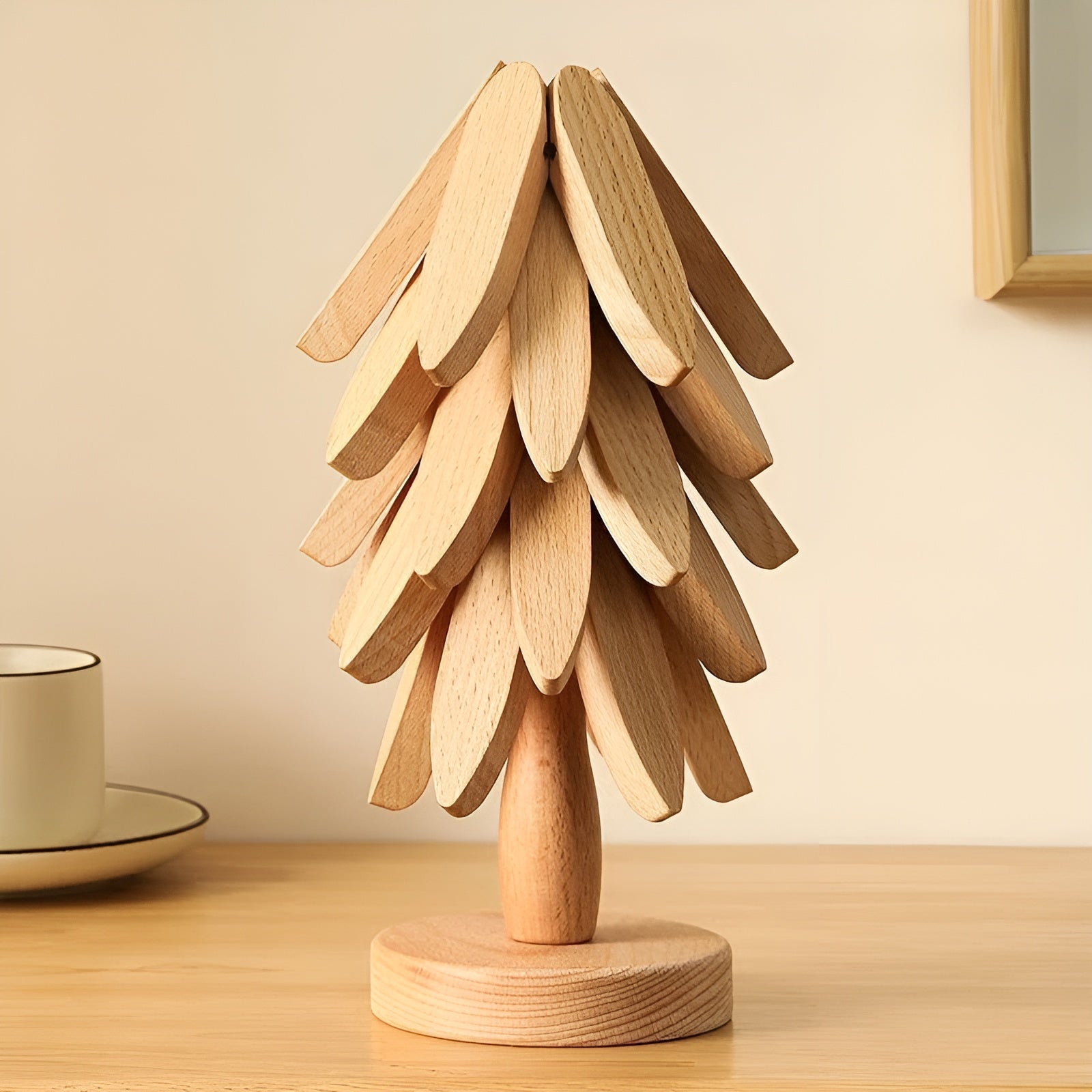 Weihnachtsbaum-Untersetzer zum Ausklappen – Dekorativ & Praktisch | Ideal für Getränke & Festtage - 5 Untersetzer